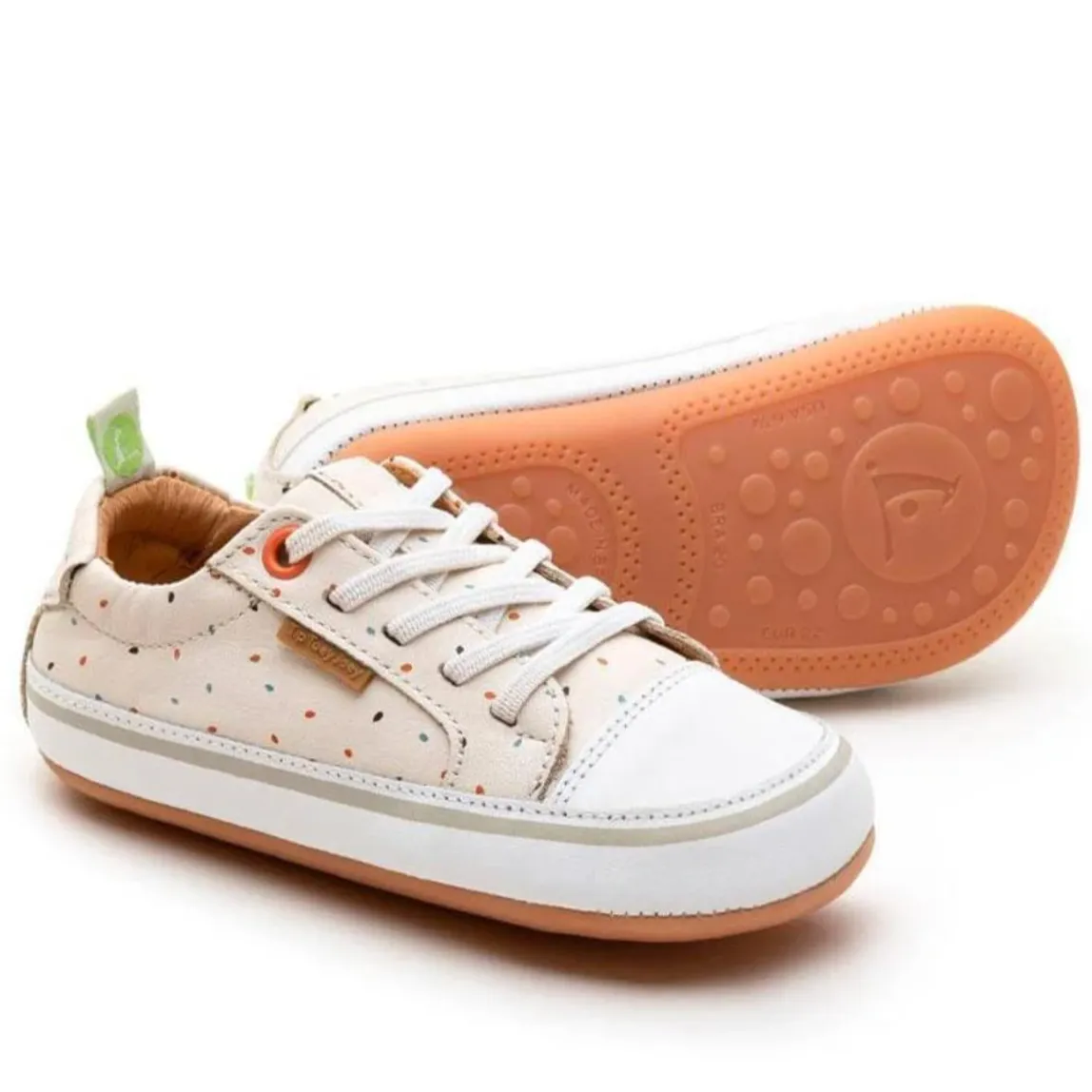 Chic Kids Tip Toey Joey Boy's and Girl's Funky Colors Sneakers, Tapioca Seeds