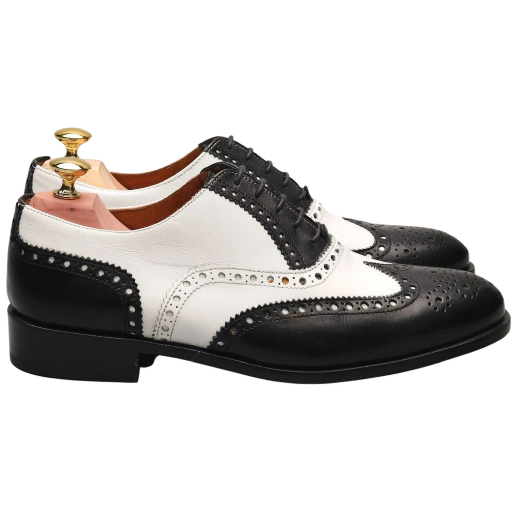 'Chicago' Black and White Leather Oxford Brogue UK 7.5 Everyday Support Leather Walk