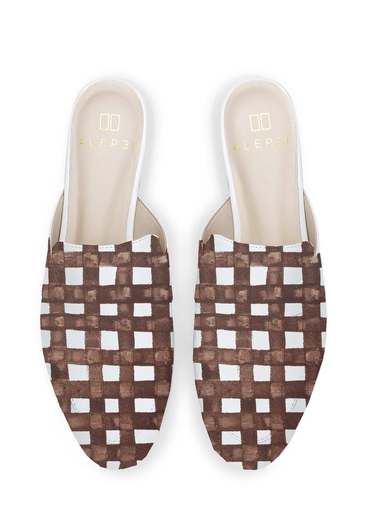 Chocolate Grid White Mule Outdoor Comfort Relax Foot