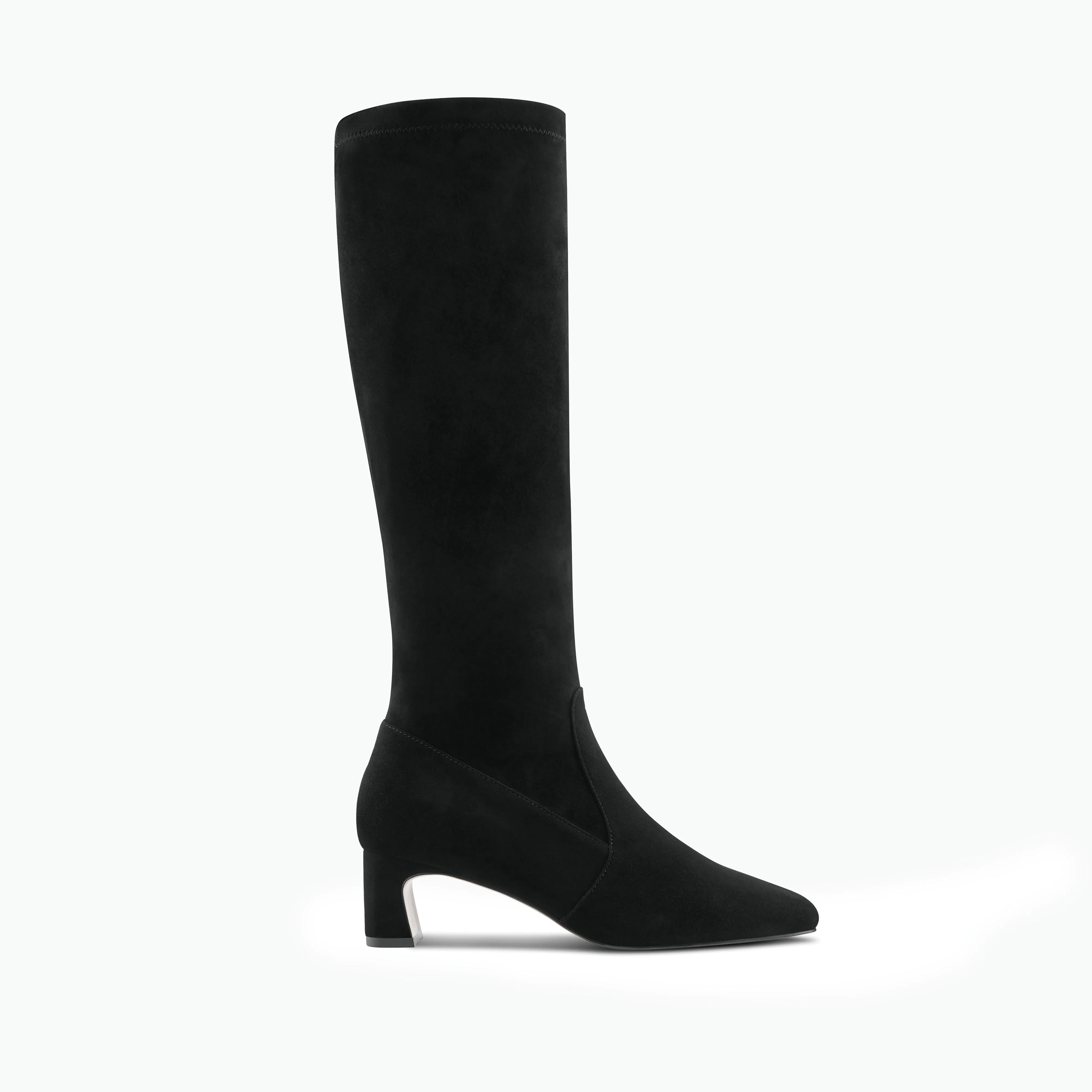 Bridal Stilettos Soft Memory Foam Heels Dakota Ltd Ed Knee High Boot | Black suede