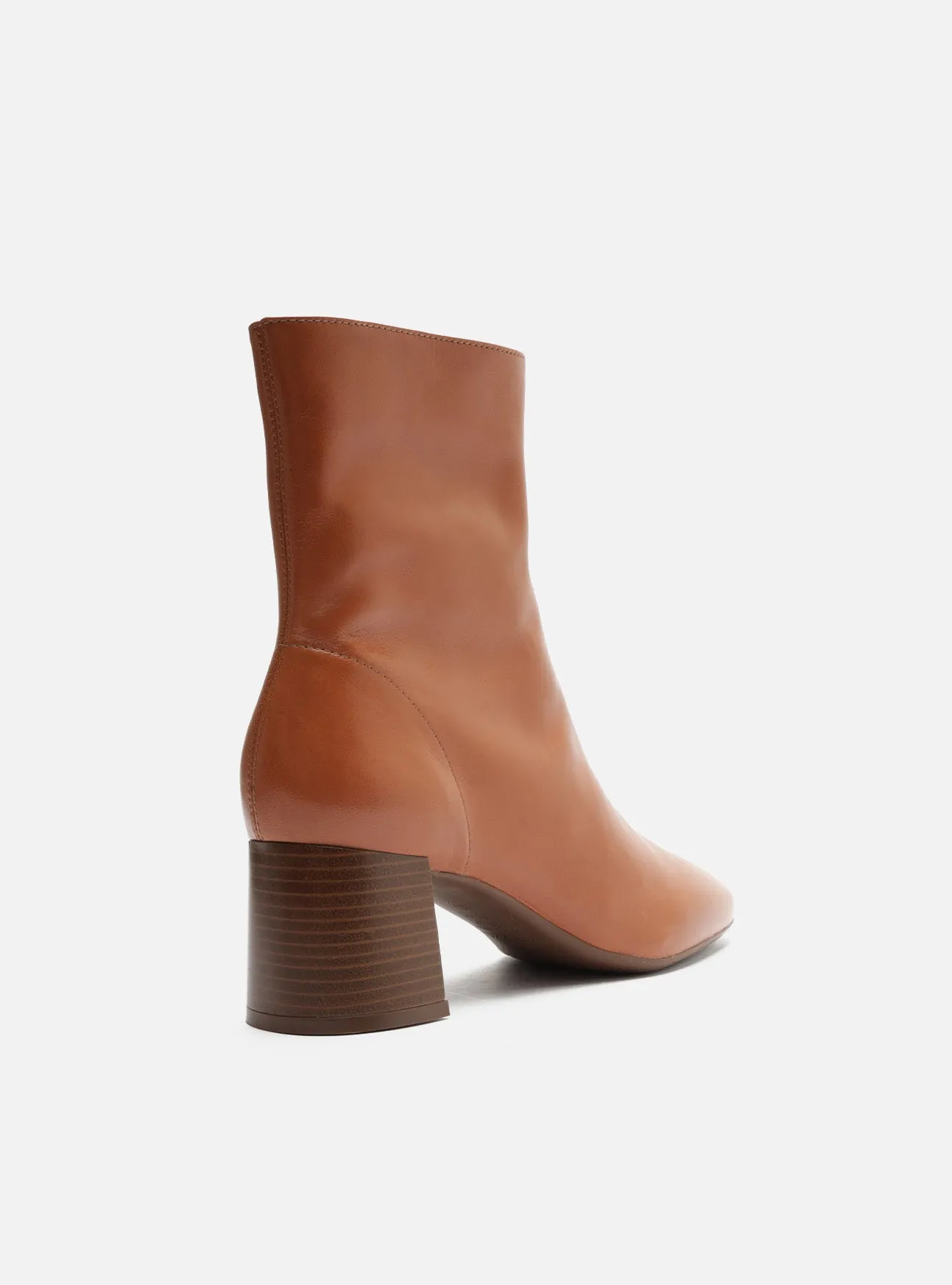 Chunky Heels Rebecca Leather Block Boot