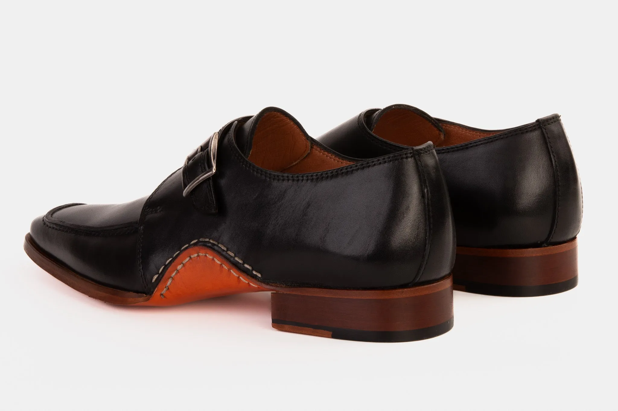 City-Walk The Hagrid Black Single Monk Strap Handmade Men Shoe