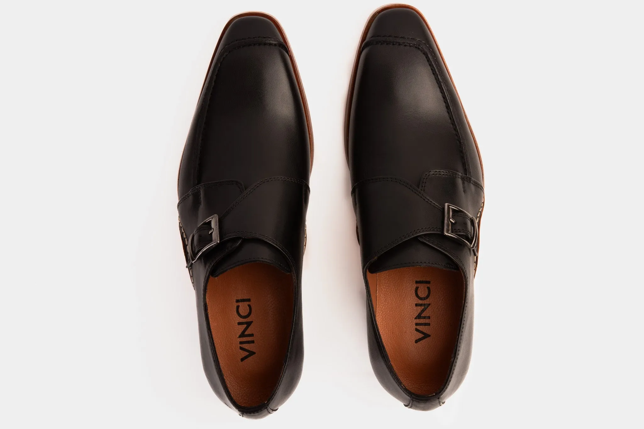 City-Walk The Hagrid Black Single Monk Strap Handmade Men Shoe