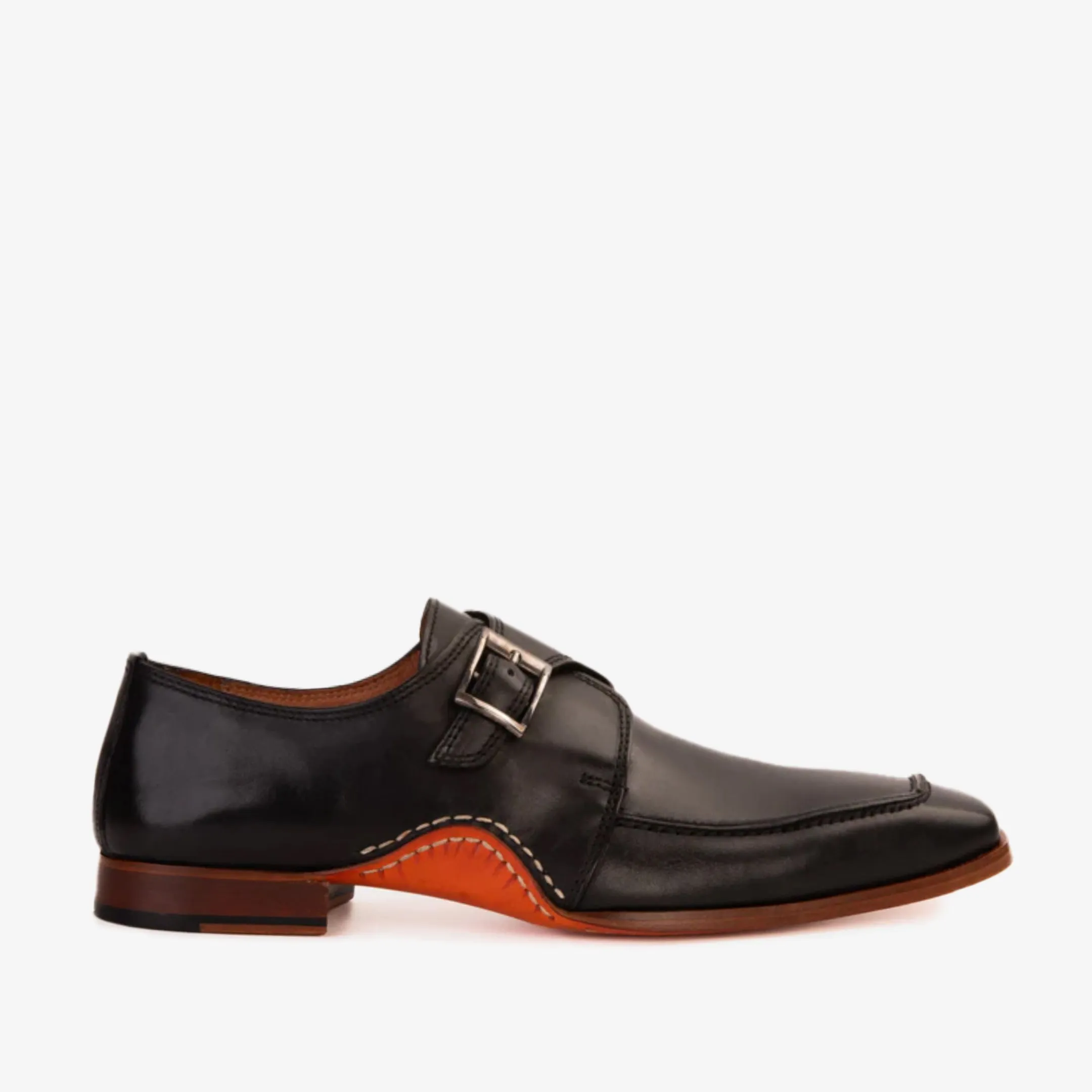 The Hagrid Black Single Monk Strap Handmade Men Shoe Stable base Spanish Bold