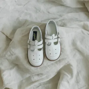 Semi - formal kids' wear Washable kids' products Claire T-Strap - White