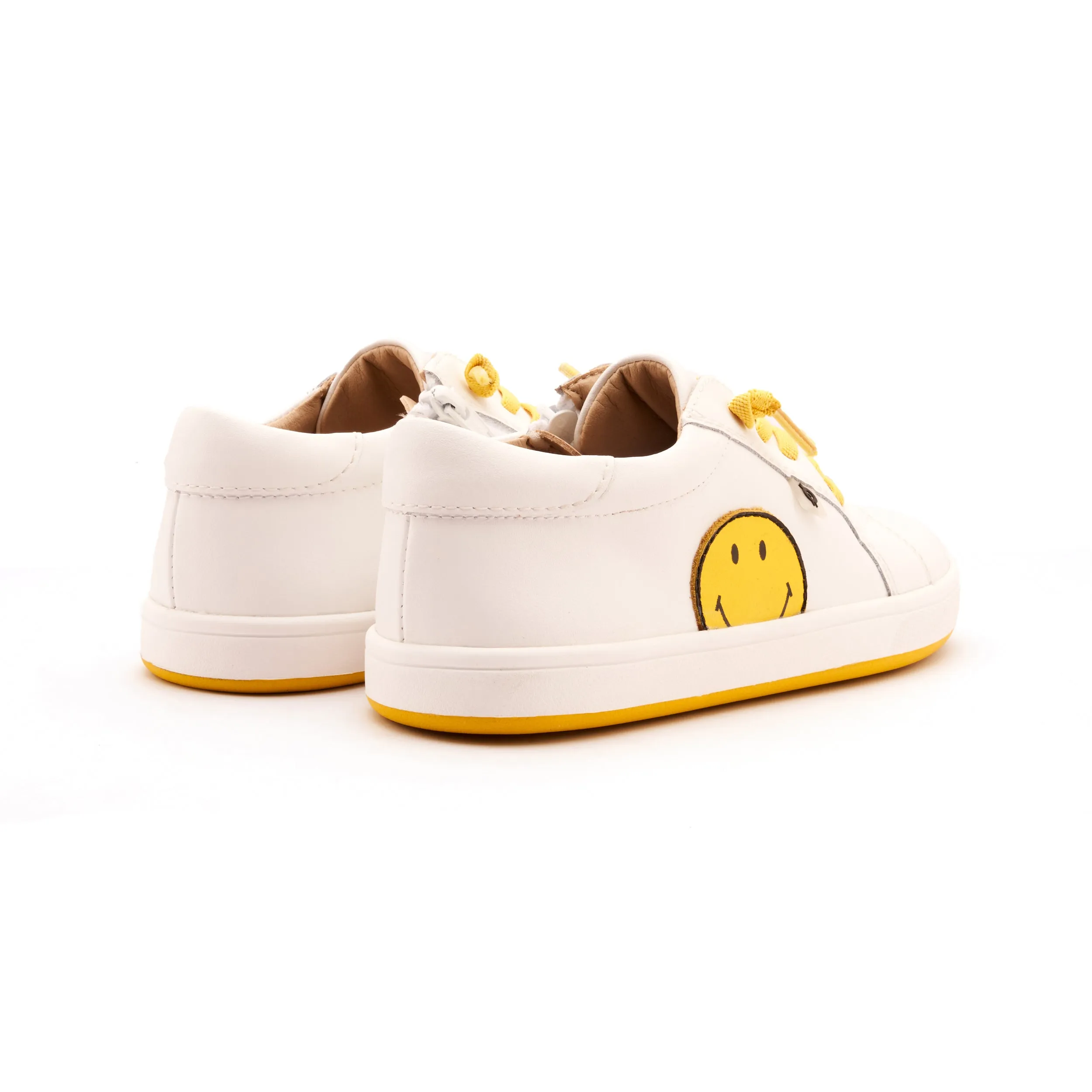 Classic Kids Old Soles Boy's and Girl's Smiley Jumpa Casual Shoes - Snow / Yellow