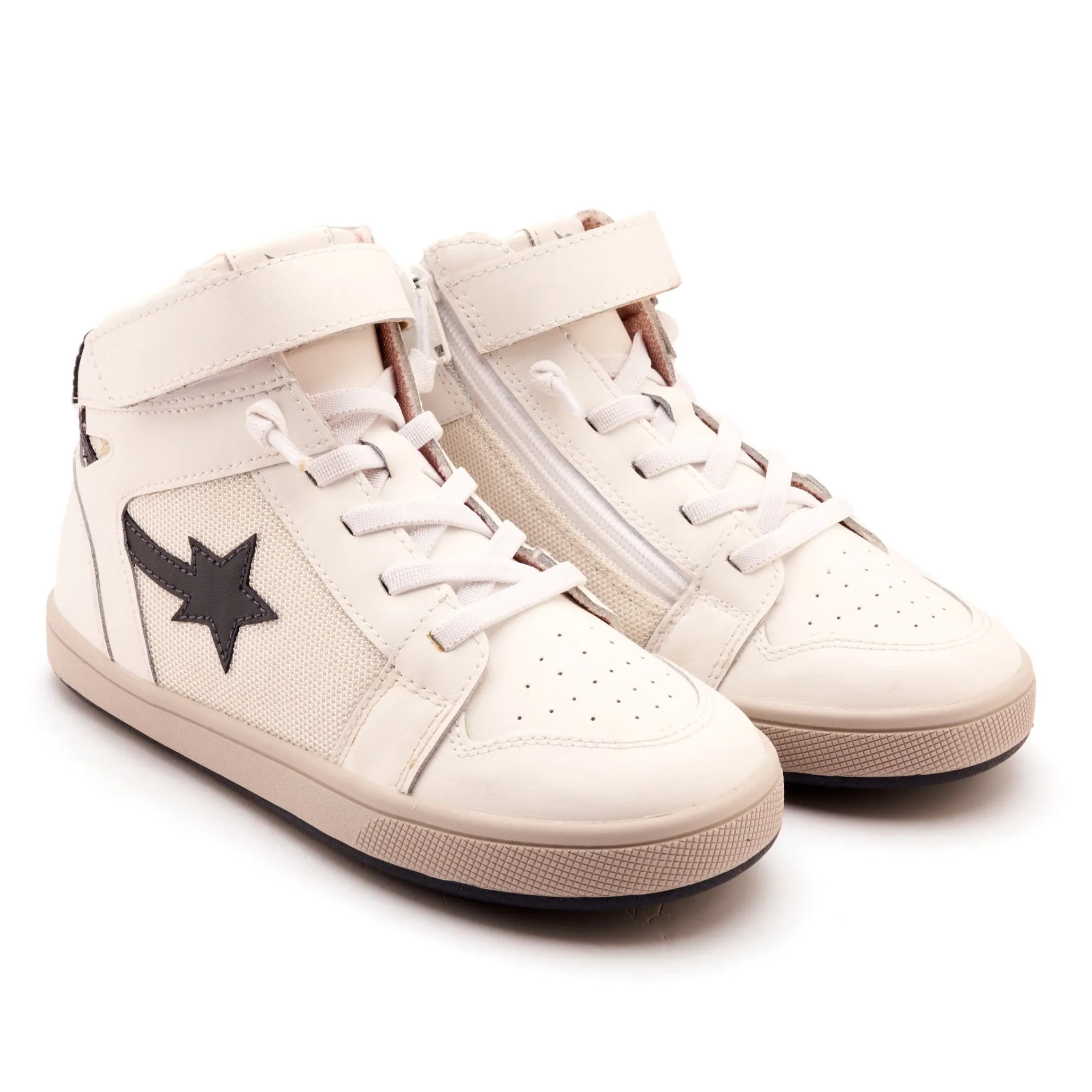 Classic Kids Old Soles Boy's and Girl's Team Sport Casual Shoes - Snow / Navy / Gris