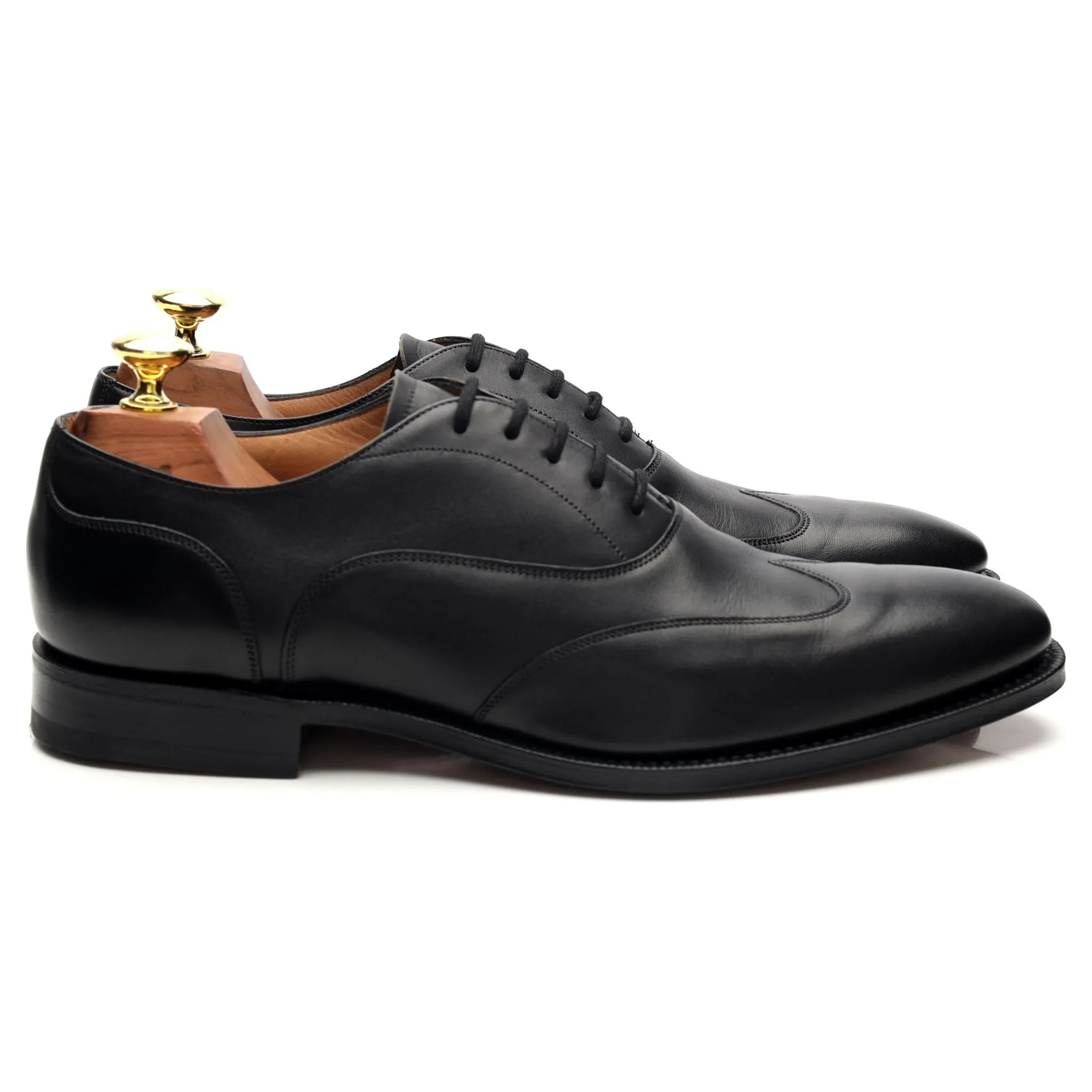 'Shergar' Black Leather Oxford Austerity Brogues UK 7.5 F Smart Leather Fit All Fit