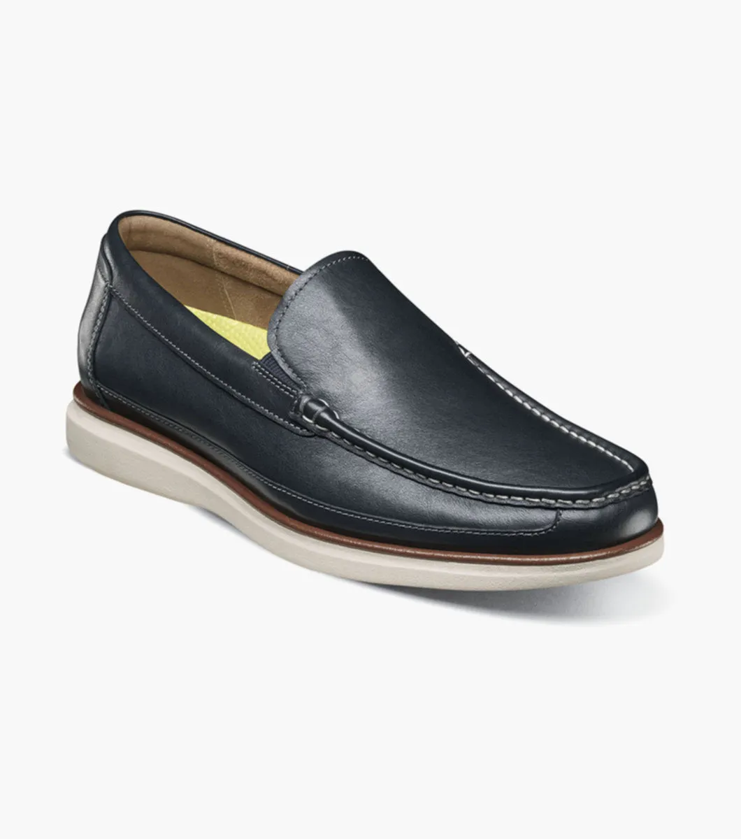 Classic Shape Tropics Moc Toe Venetian Slip On-Navy | Florsheim
