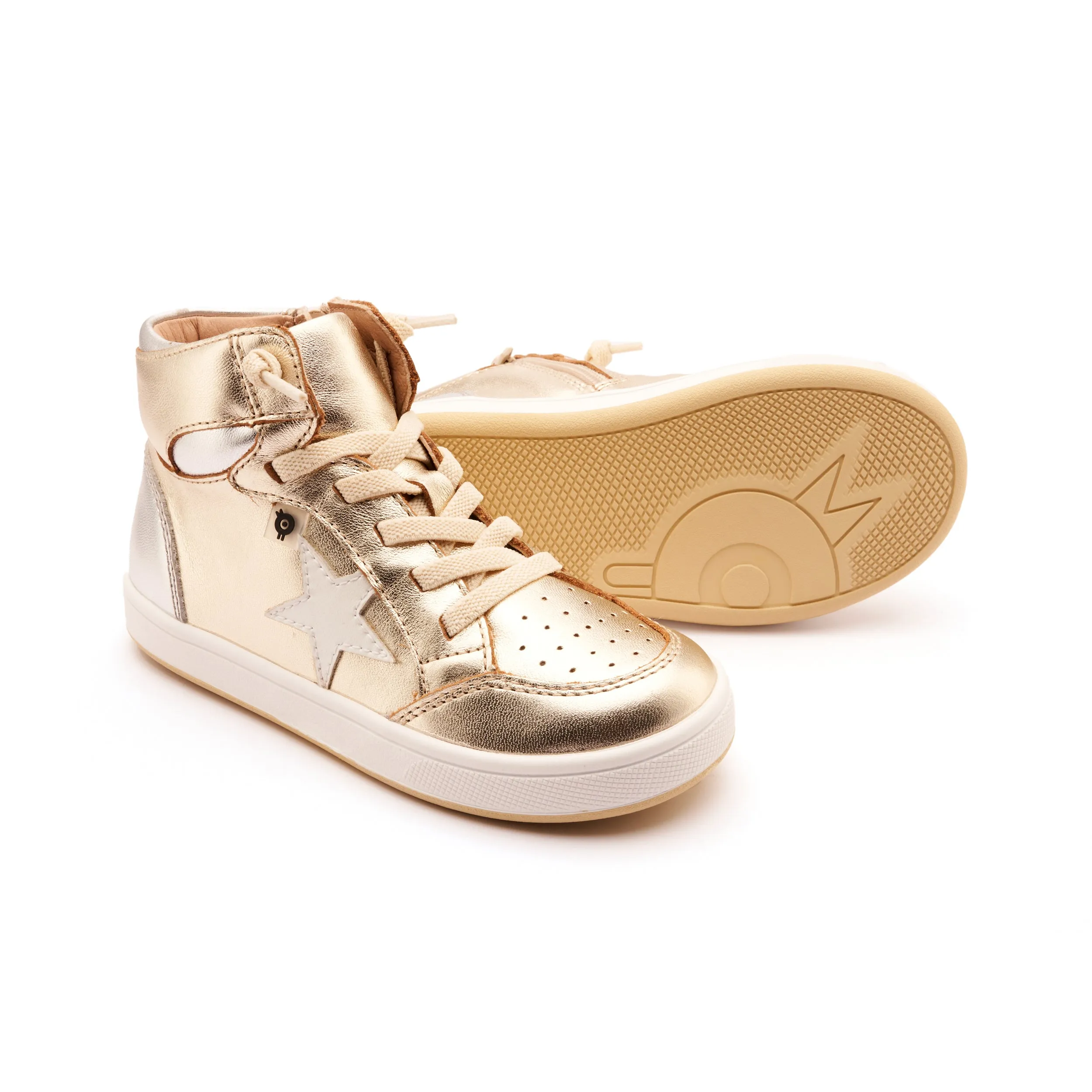 Classic Styles Old Soles Boy's and Girl's Starling Casual Shoes - Gold / Silver / Nacardo Blanco