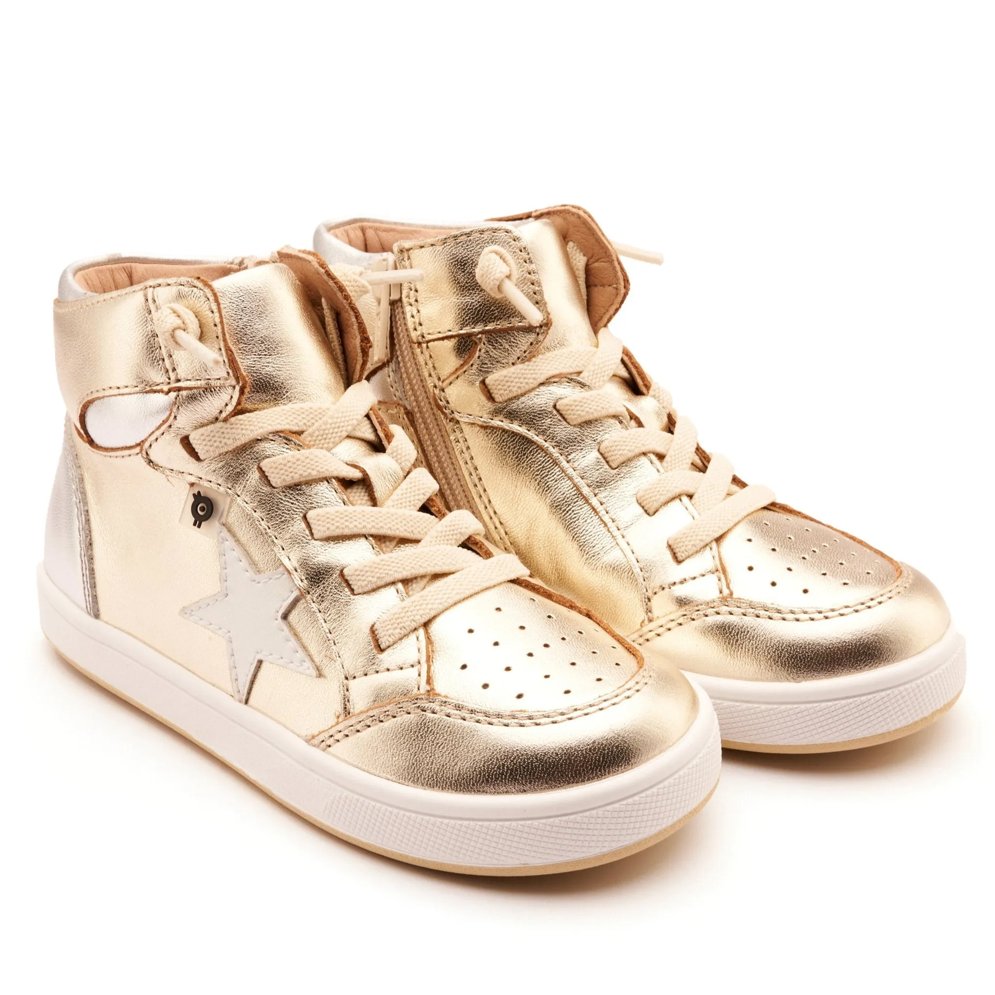 Classic Styles Old Soles Boy's and Girl's Starling Casual Shoes - Gold / Silver / Nacardo Blanco