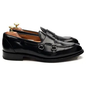'Clatford' Black Leather Double Monk Loafer UK 9 G Quick clean