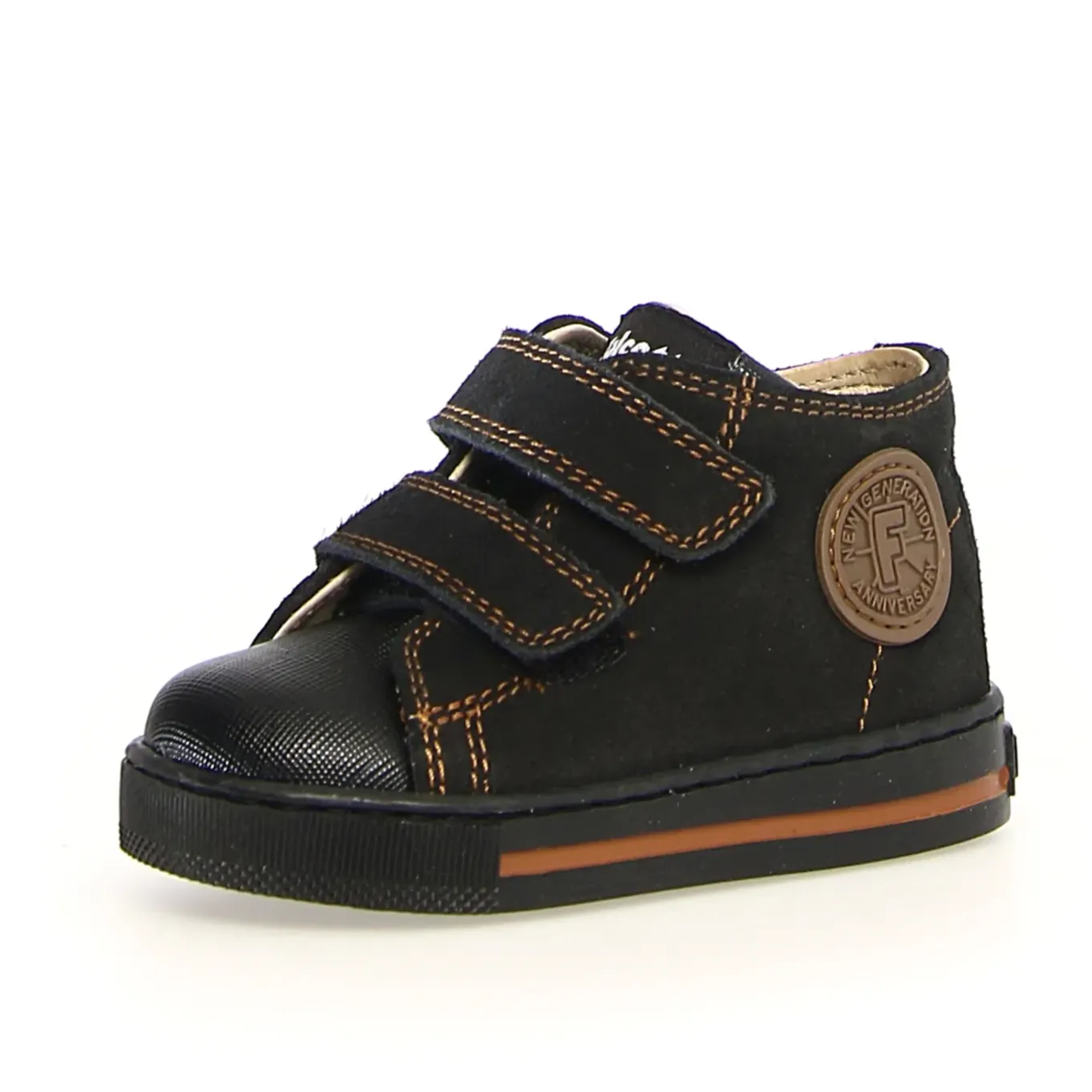 Falcotto Michael Boy's and Girl's Casual Shoes - Black/Brown Velcro - closure kids' shoes