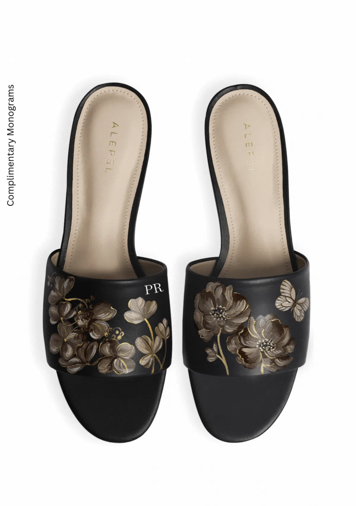 Coffee Flowers Black Slide Flexible Strap