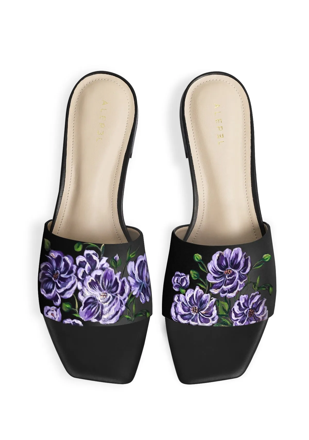 Petite Fit Trend Glow Cosmos Flower Black Square