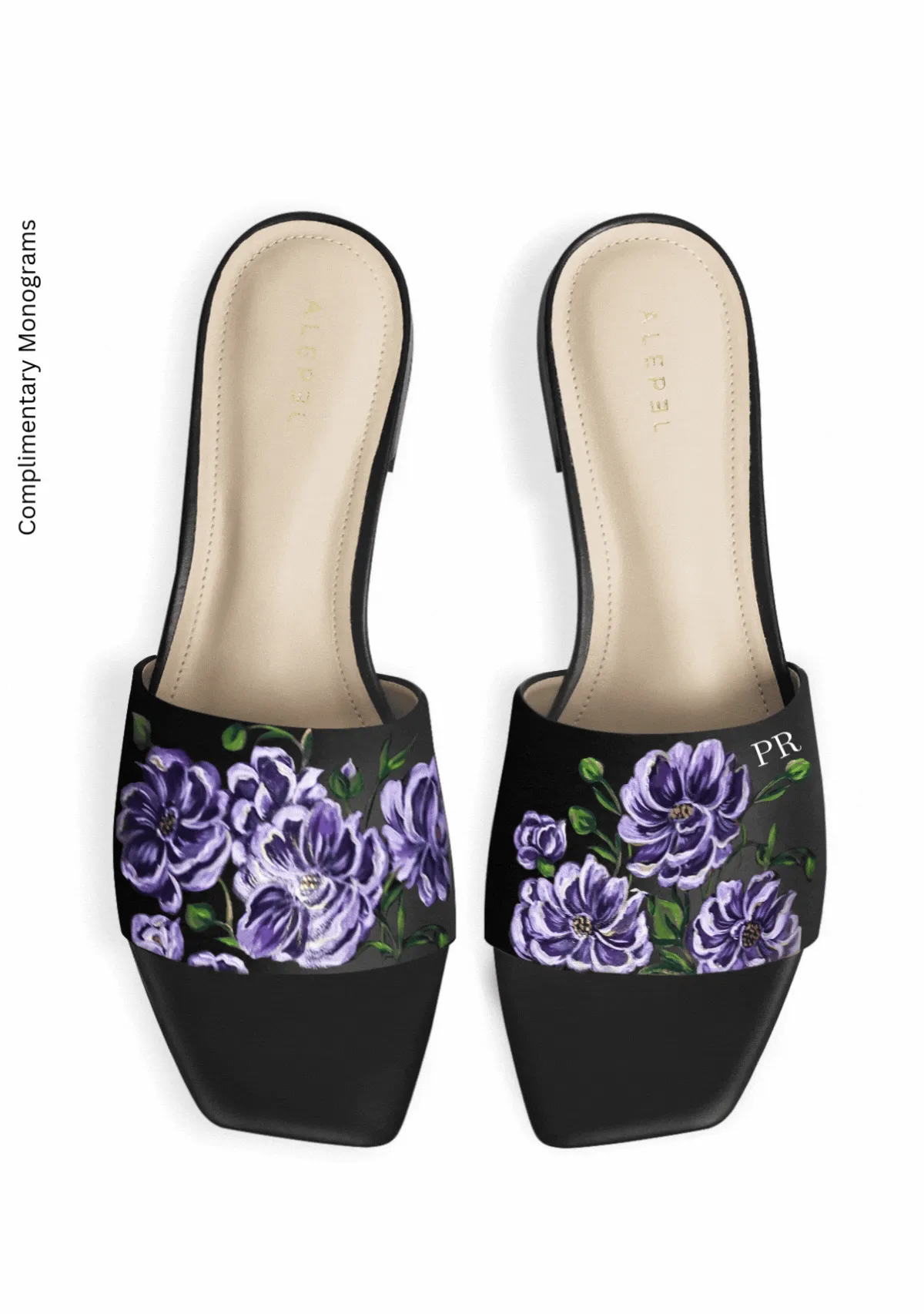 Comfort Footpad Cosmos Flower Black Square