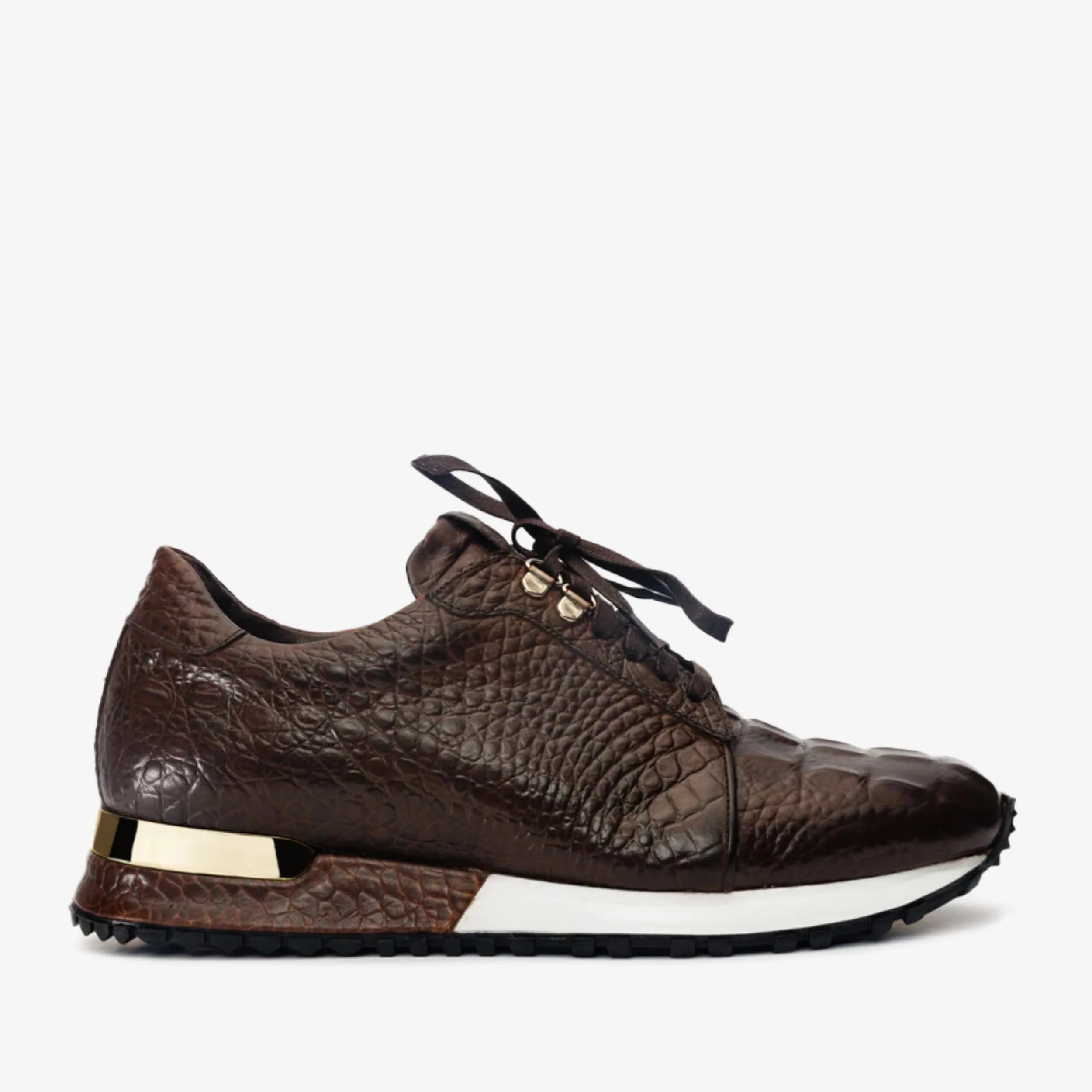 Sky View The Bomba Brown Crocodile Leather Men Sneaker