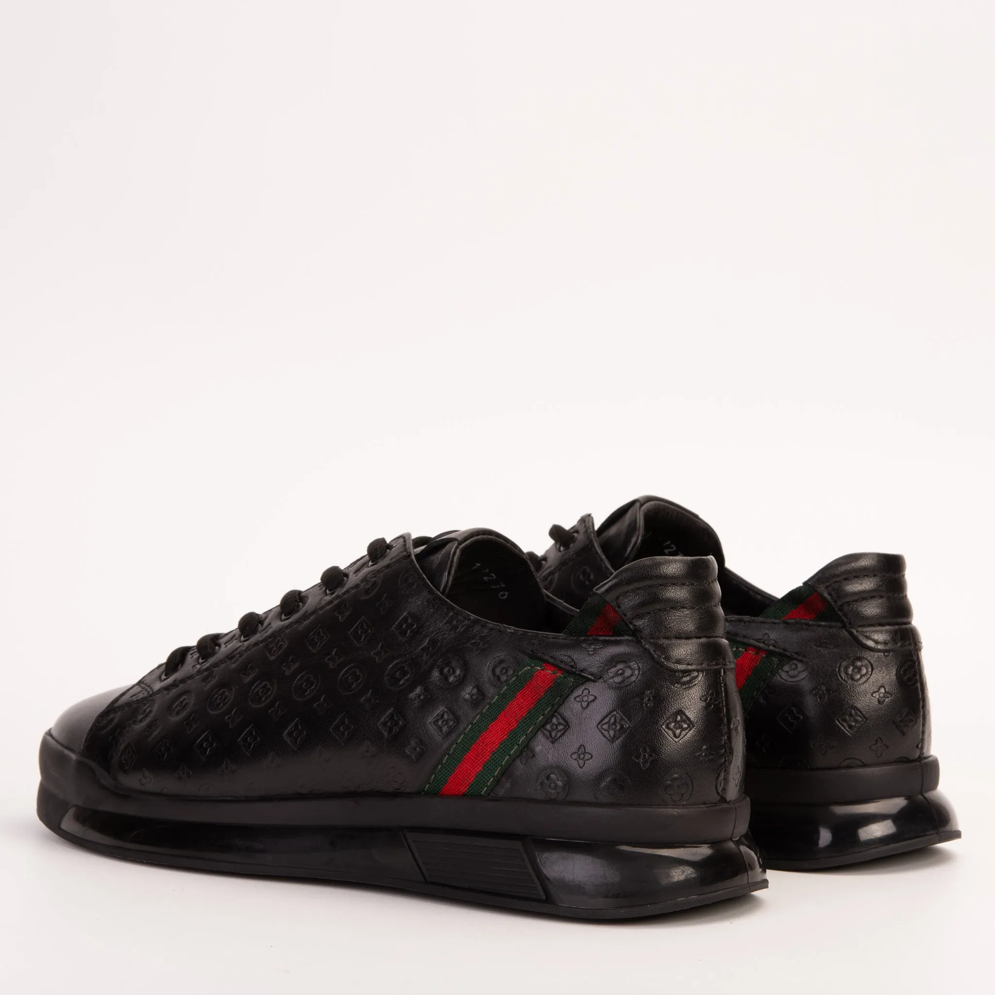 Comfort Tongue The Journey Black Leather Men Sneaker