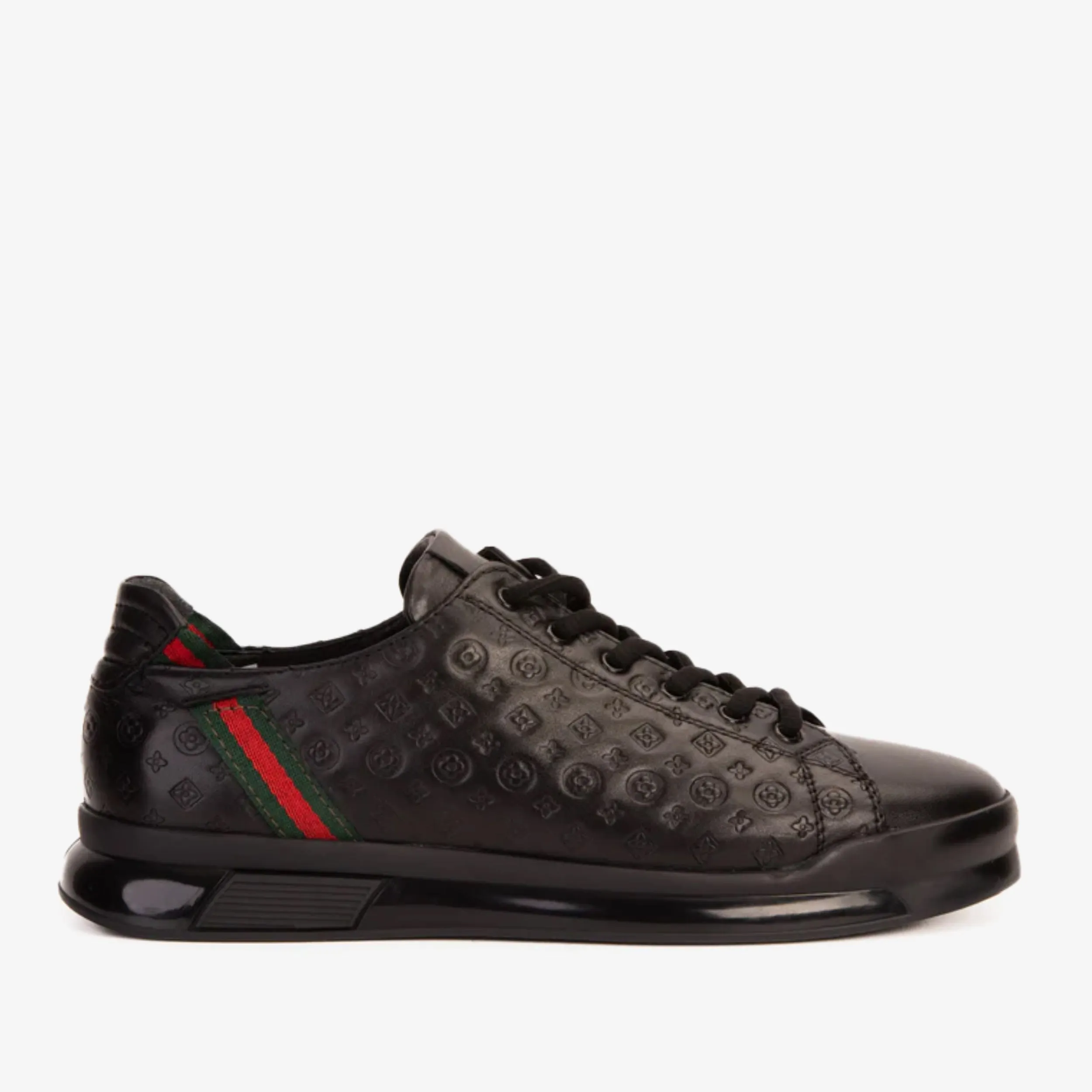 Lace Up Style Festival Vibe The Journey Black Leather Men Sneaker