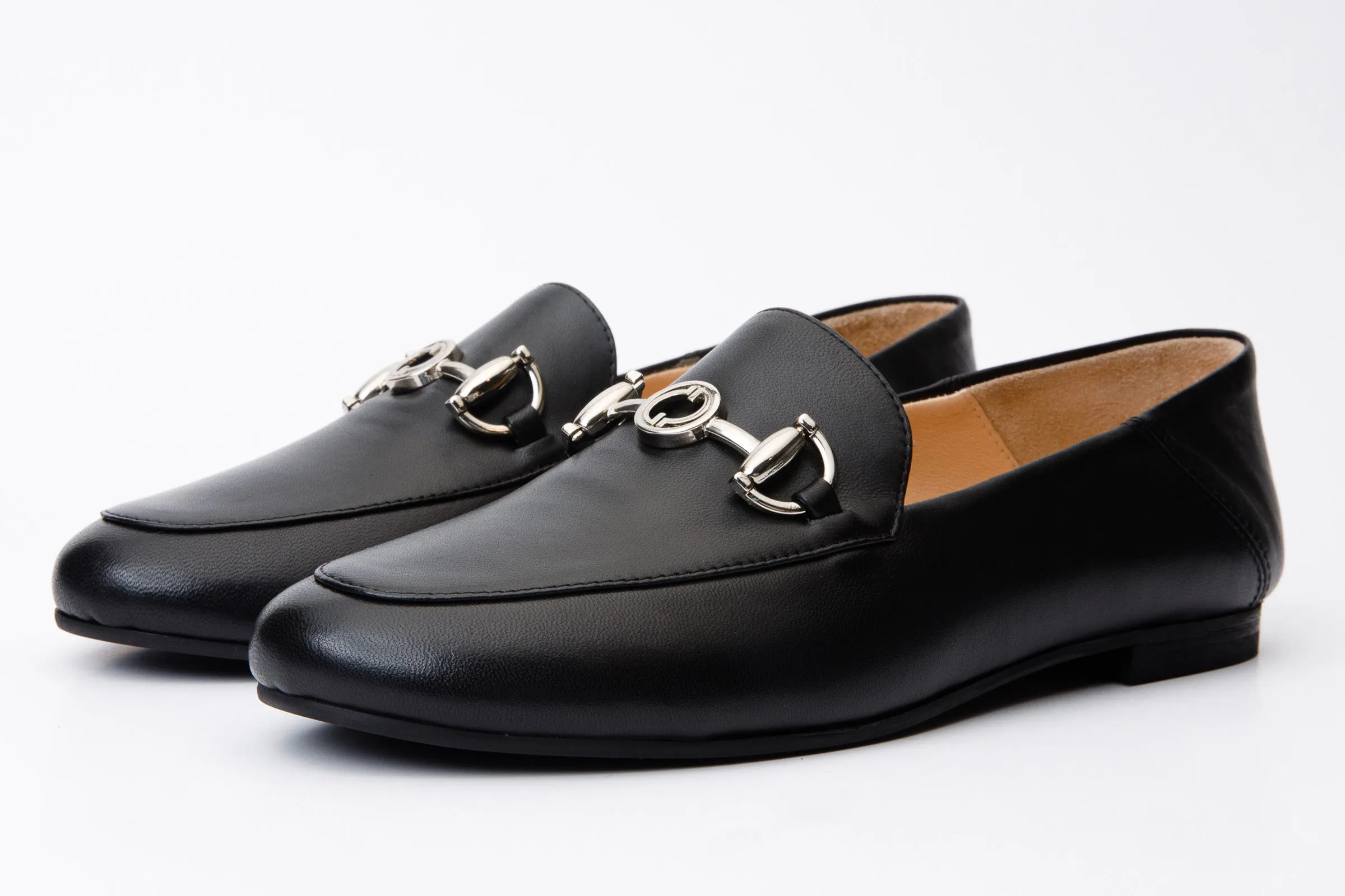 Comfortable Cushion Luanda Black Leather Women Flat Shoe