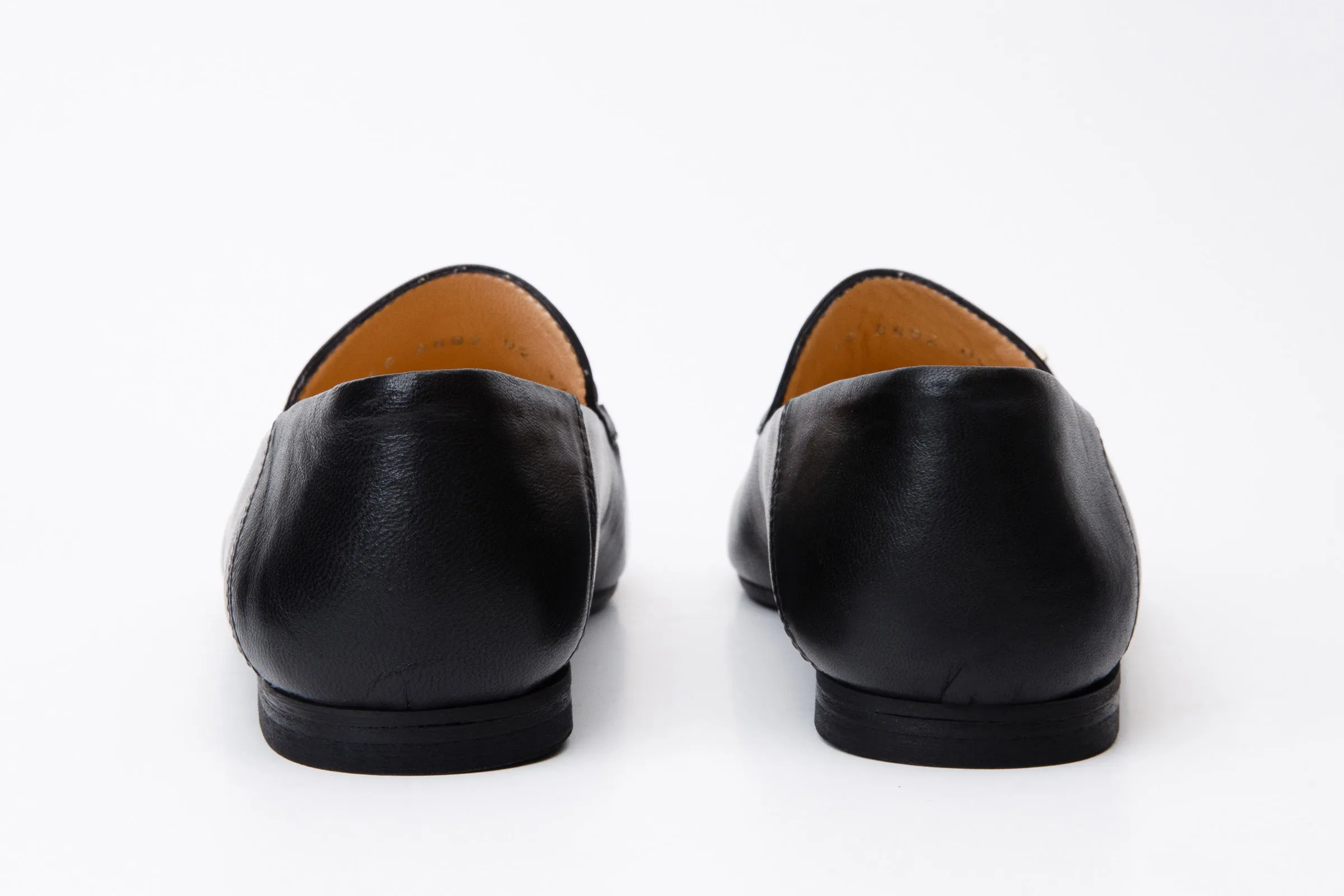 Comfortable Cushion Luanda Black Leather Women Flat Shoe