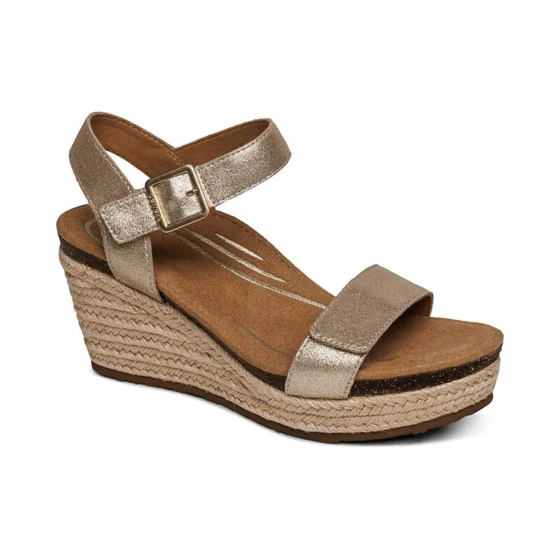 Comfortable Sandal Heels AETREX SYDNEY - CHAMPAGNE