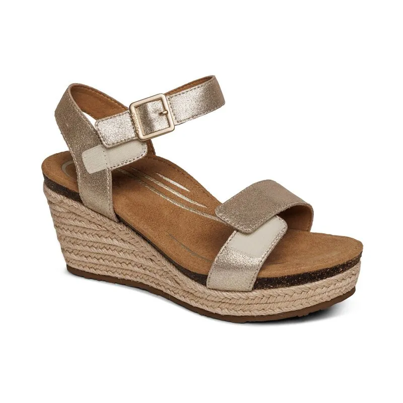 Comfortable Sandal Heels AETREX SYDNEY - CHAMPAGNE