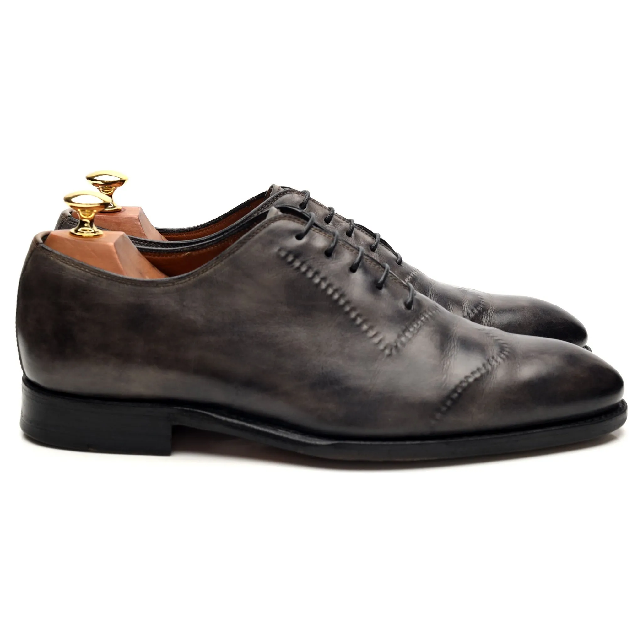 Comfortable Walk Sleek Walk Shoes 'Vittorio II' Grey Museum Leather Wholecut Oxford UK 9 EU 43