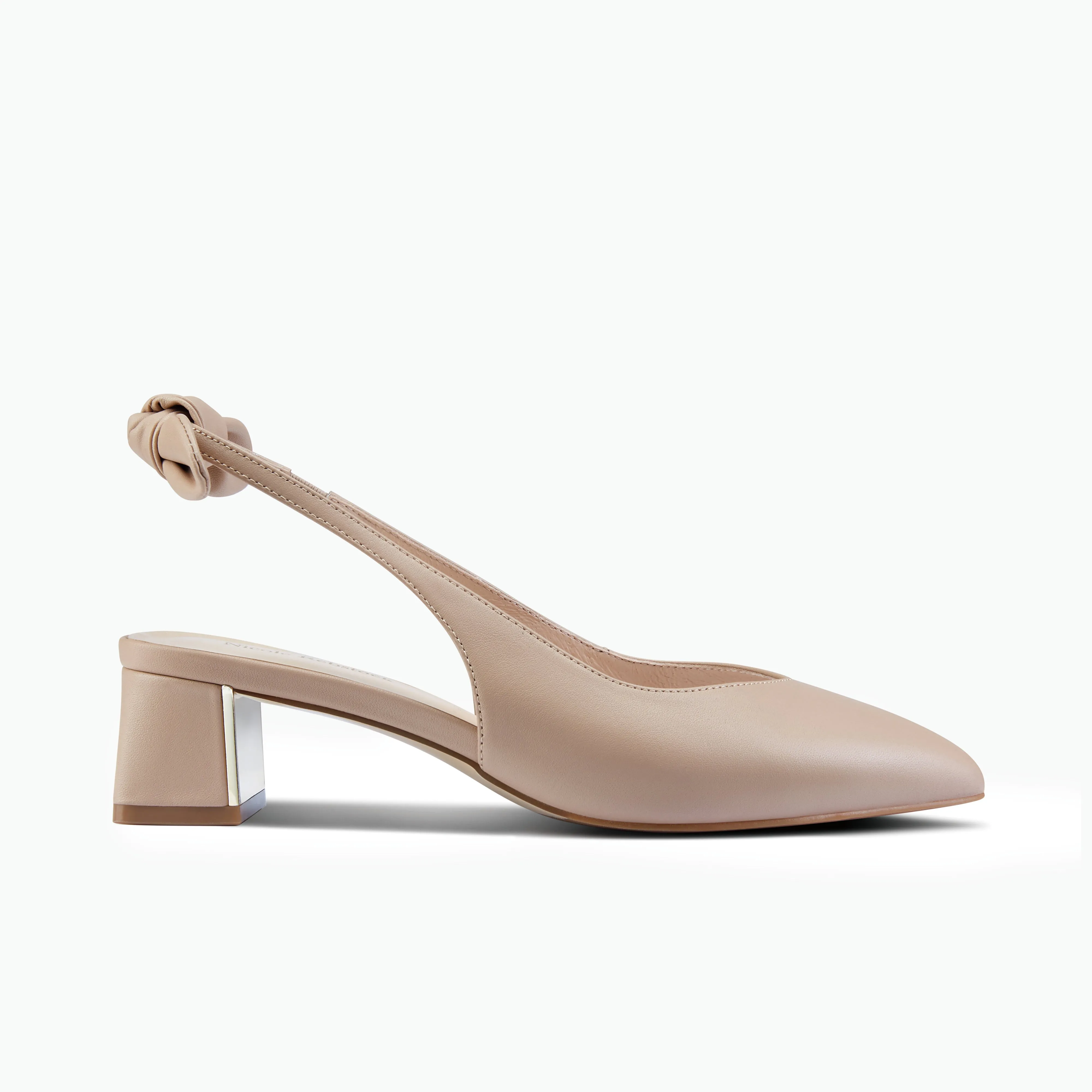 Chic Designer Heels Hudson Slingback Heel | Nude leather