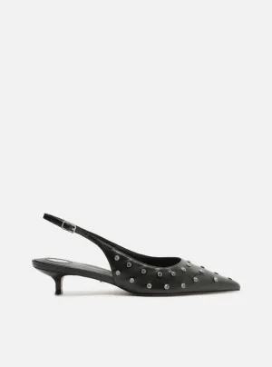 Roxanne  Leather Stiletto Pump Daytime Heels