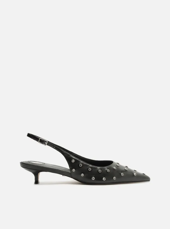 Roxanne  Leather Stiletto Pump Daytime Heels