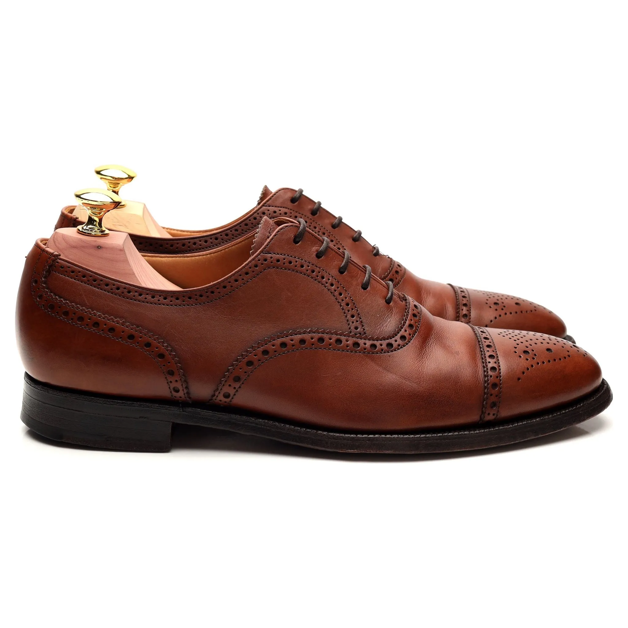 Shipton & Heneage 'Winchester' Tan Brown Leather Oxford Brogue UK 7.5 E Tailored Design Durable Material