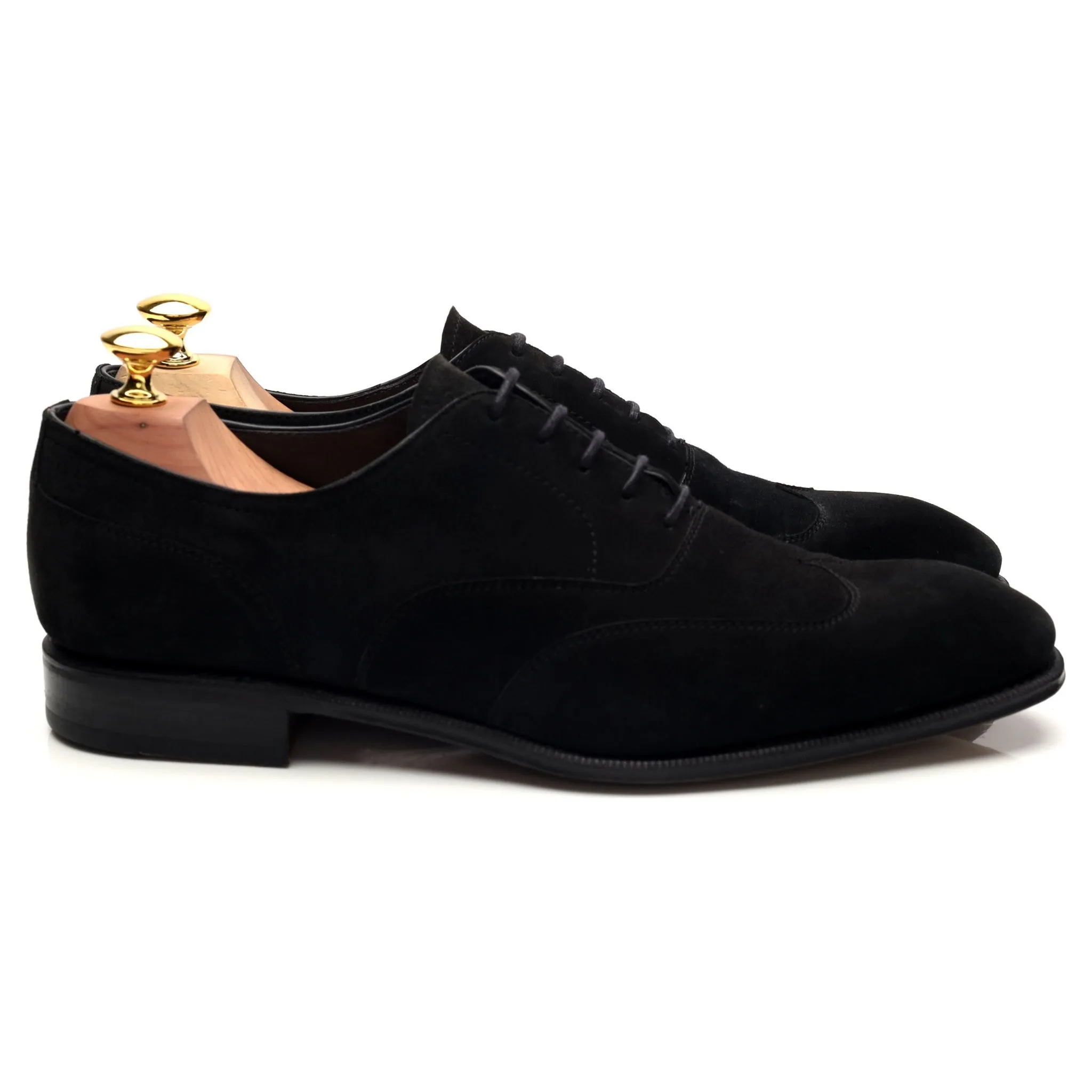'10098' Black Suede Oxford Austerity Brogue UK 8 Chic Fit Shoes