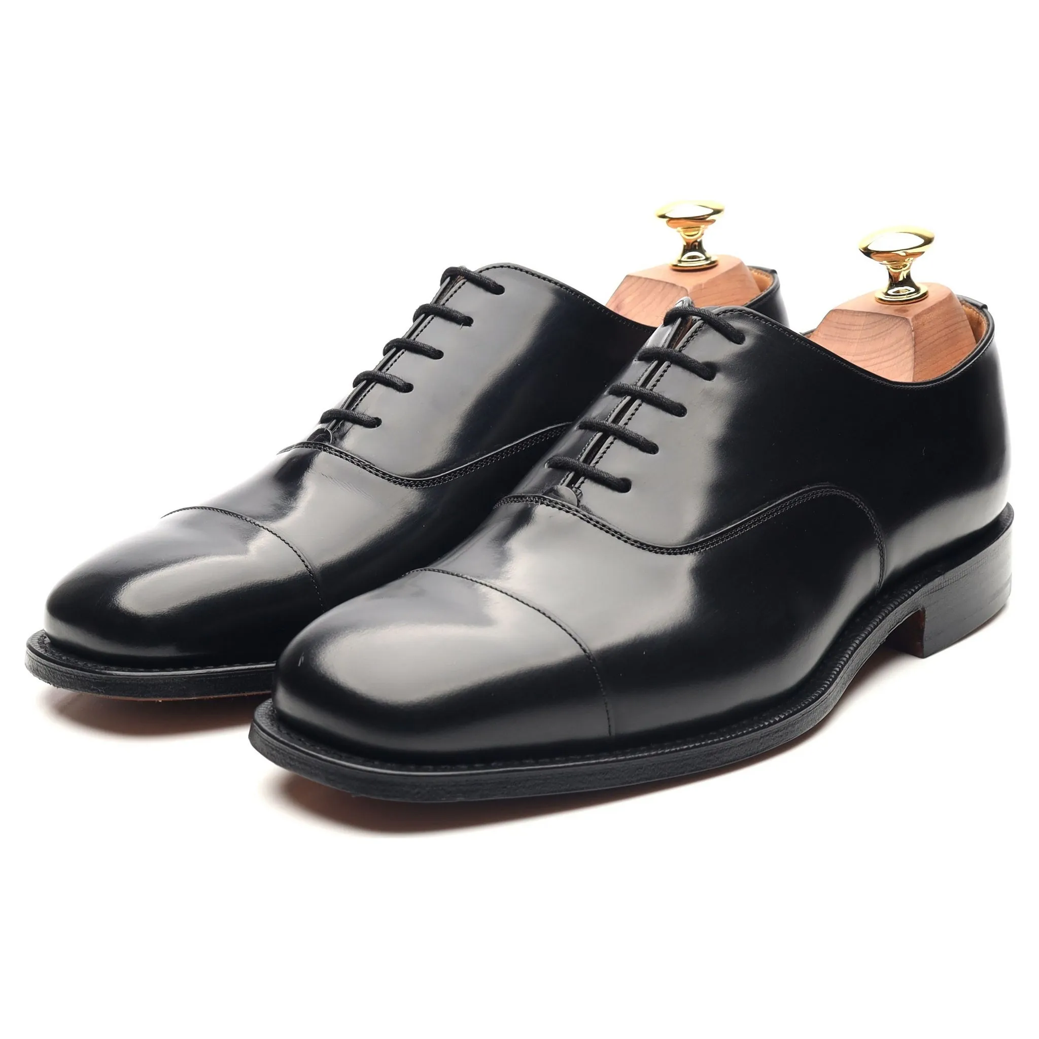 Sharp Walking Shoes Comfortable Walk. 'Falmouth' Black Leather Oxford UK 6 G