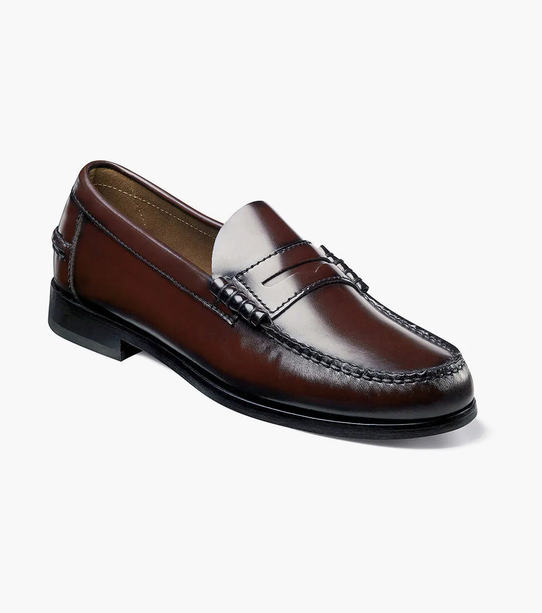 Crisp Edge Berkley Moc Toe Penny Loafer-Burgundy| Florsheim