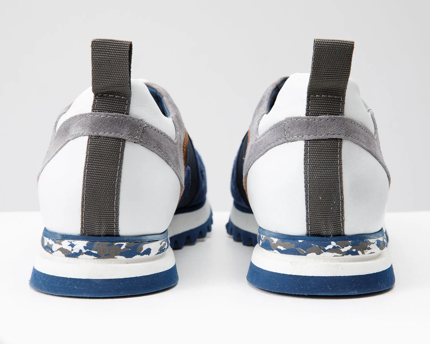 Crystal-Core The Tyler Blue Leather Men Sneaker