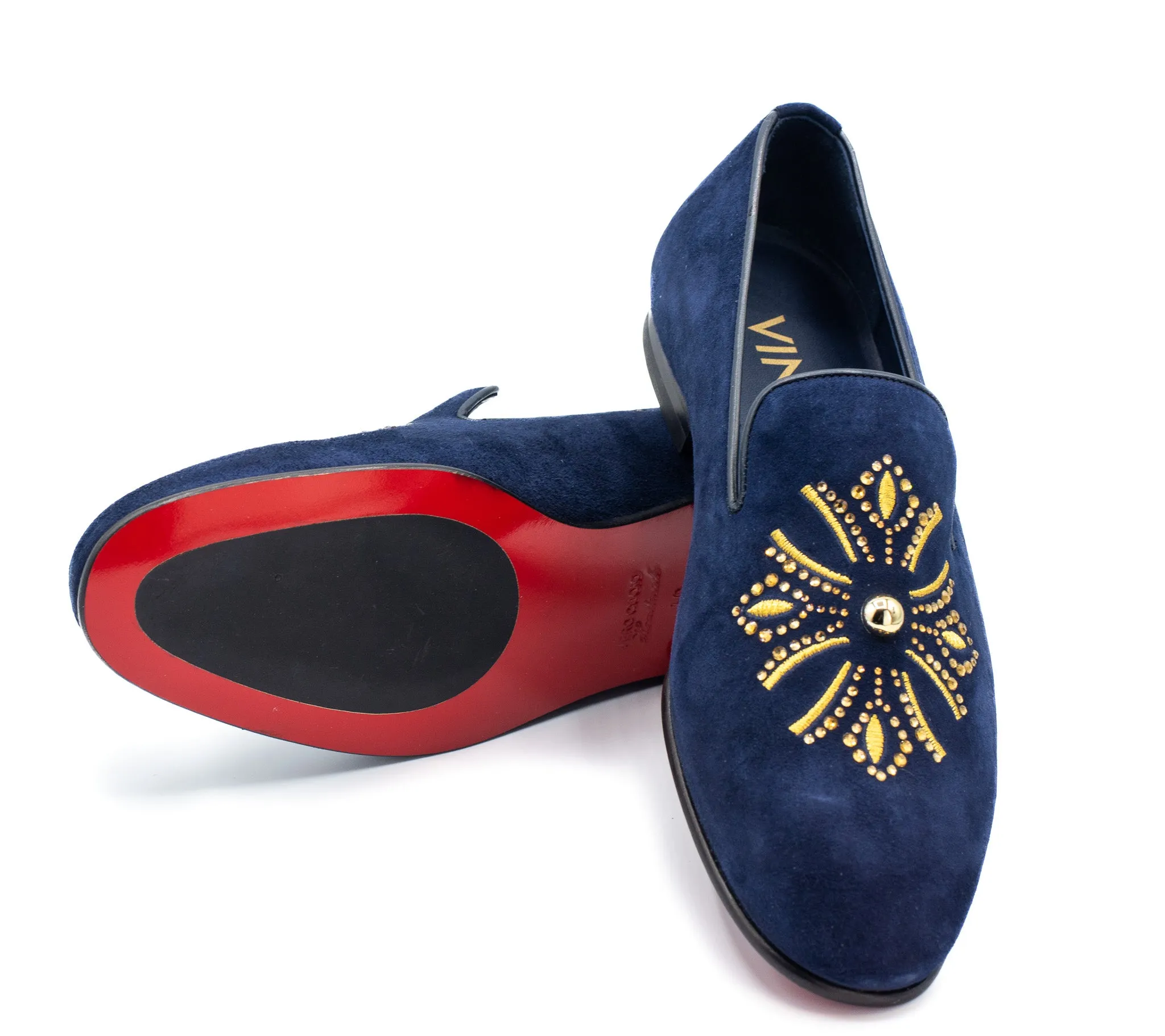 Cushioned The Lazio Shoe Navy Blue Suede Slip-on Loafer Men Shoe
