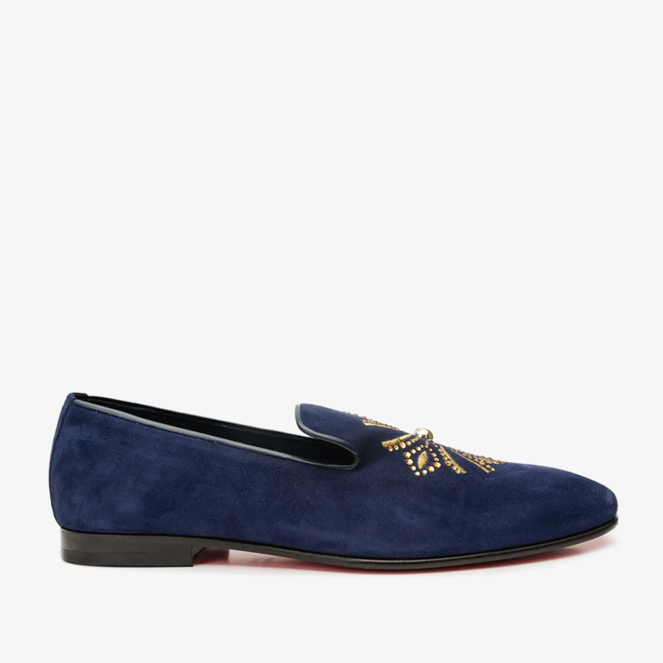 The Lazio Shoe Navy Blue Suede Slip-on Loafer Men Shoe Wet Grip Grip Hold