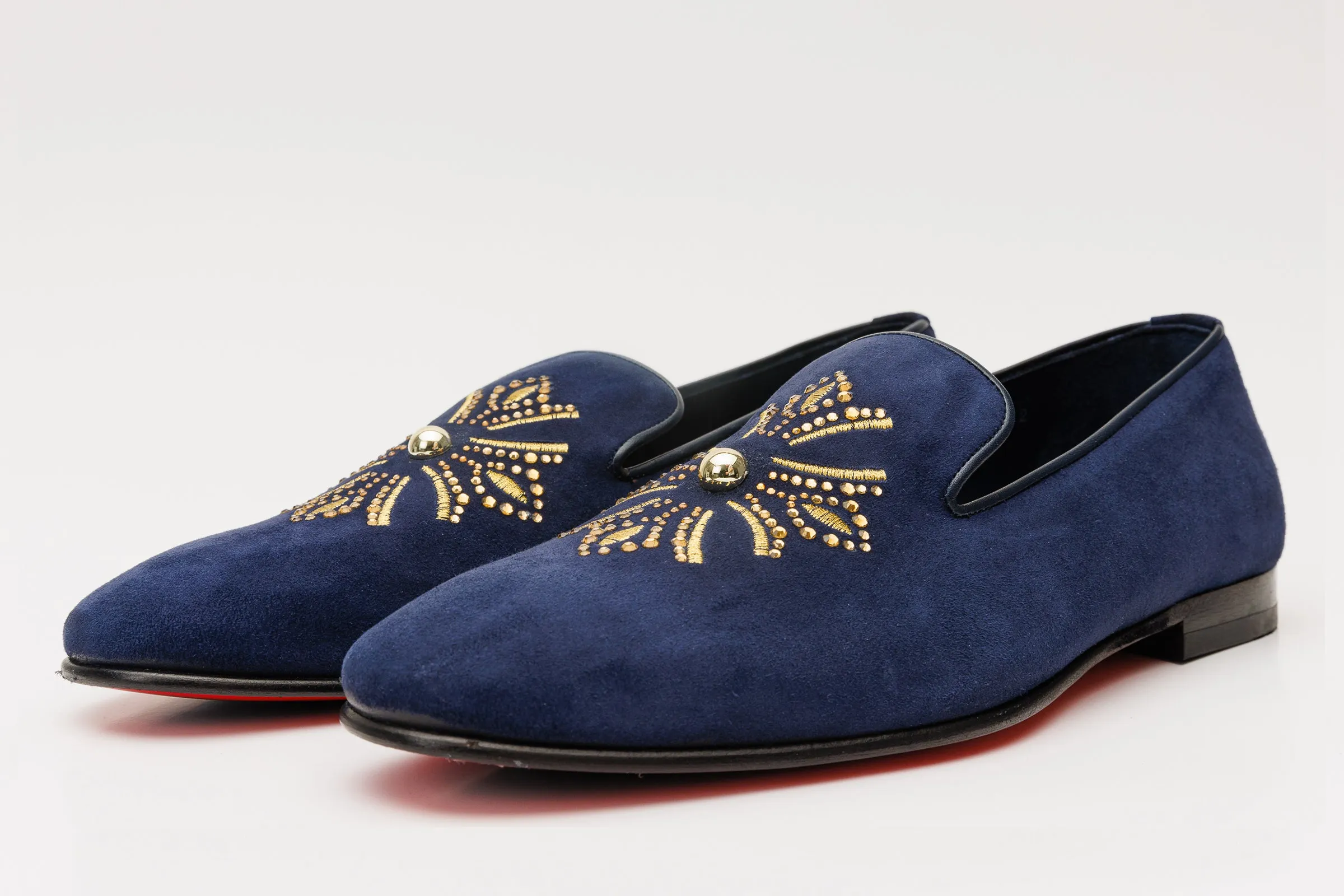 Cushioned The Lazio Shoe Navy Blue Suede Slip-on Loafer Men Shoe