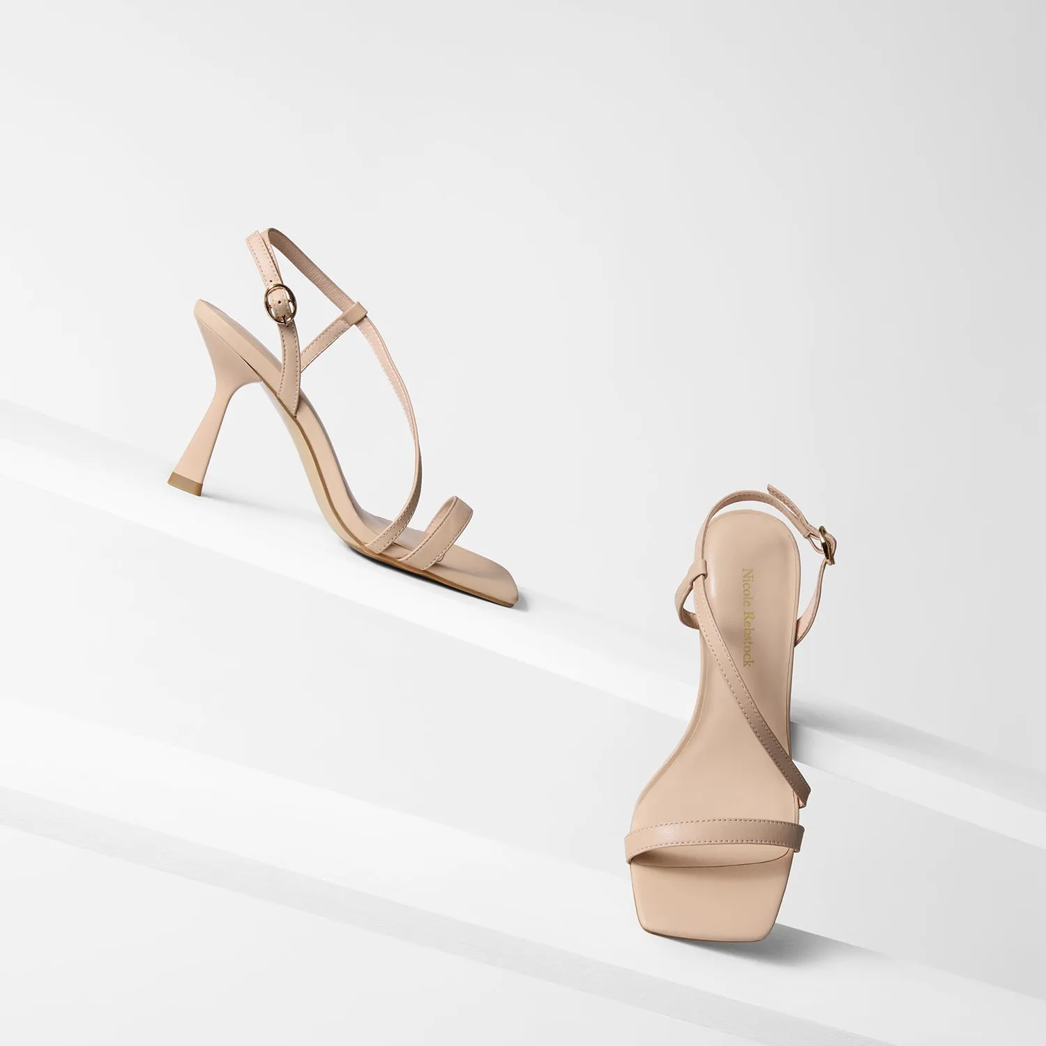 Custom Heels Gabby Sandal Heel | Nude Leather