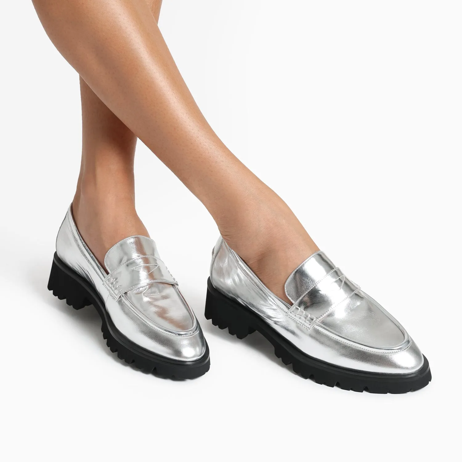 Czech Ltd Ed Loafer | Silver leather Foldable Option