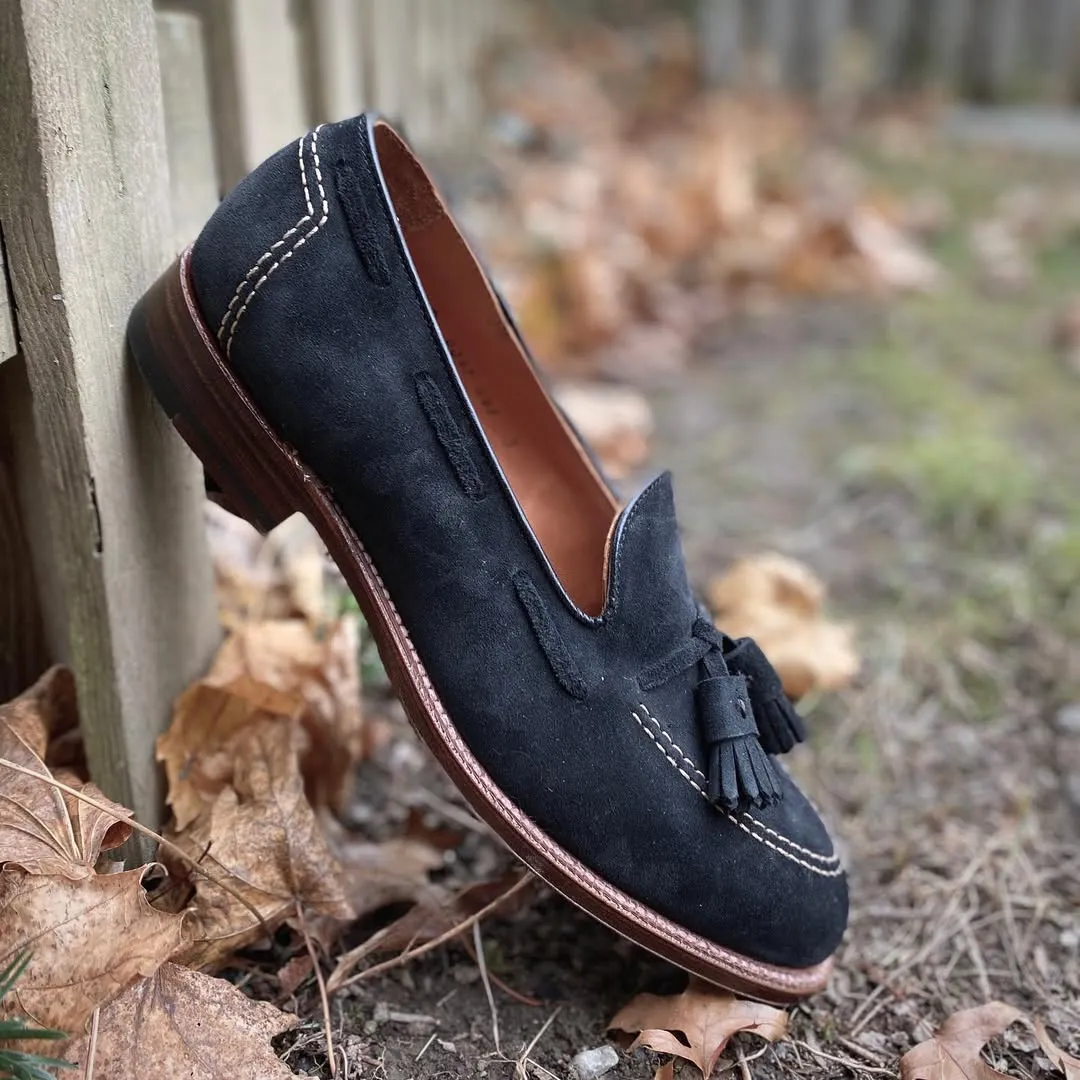 D0106 - Black Suede Tassel Loafer Easy Wear