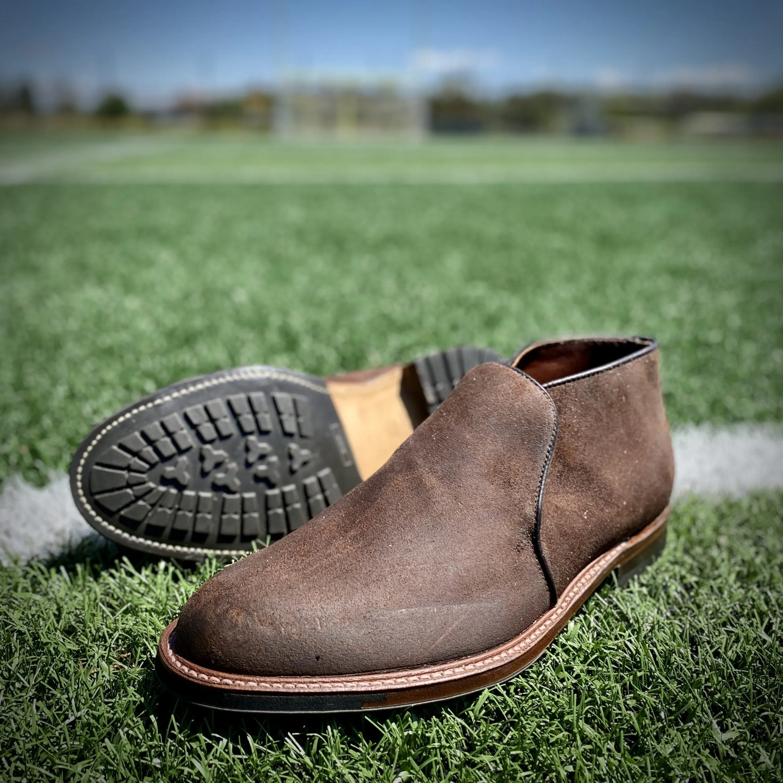 D8704C - Folsom Slip On Chukka in Tobbacco Reverse Chamois Quick On