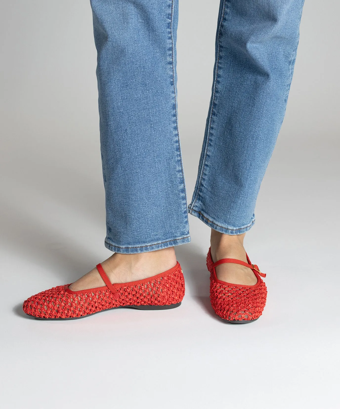 Daily Fit The Hummingbird Mary Jane - Red Openweave