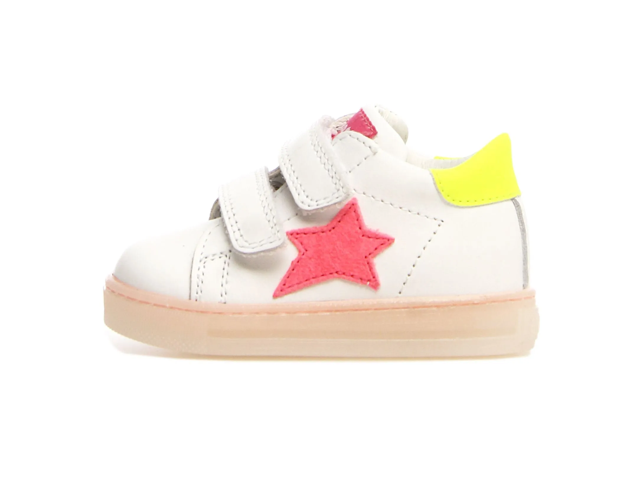 dark colors Falcotto Sasha VL Girl's Leather Sneakers - White/Candy Fluoscerent