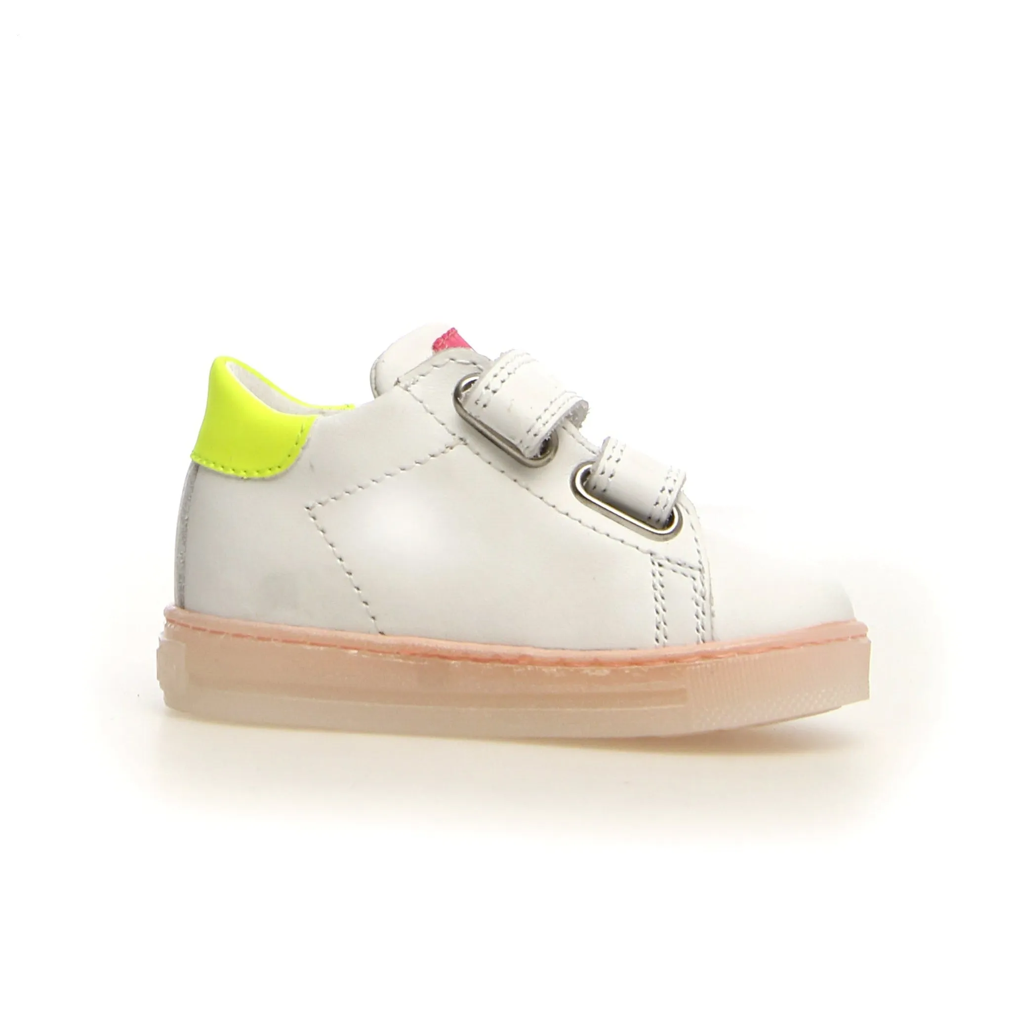 dark colors Falcotto Sasha VL Girl's Leather Sneakers - White/Candy Fluoscerent
