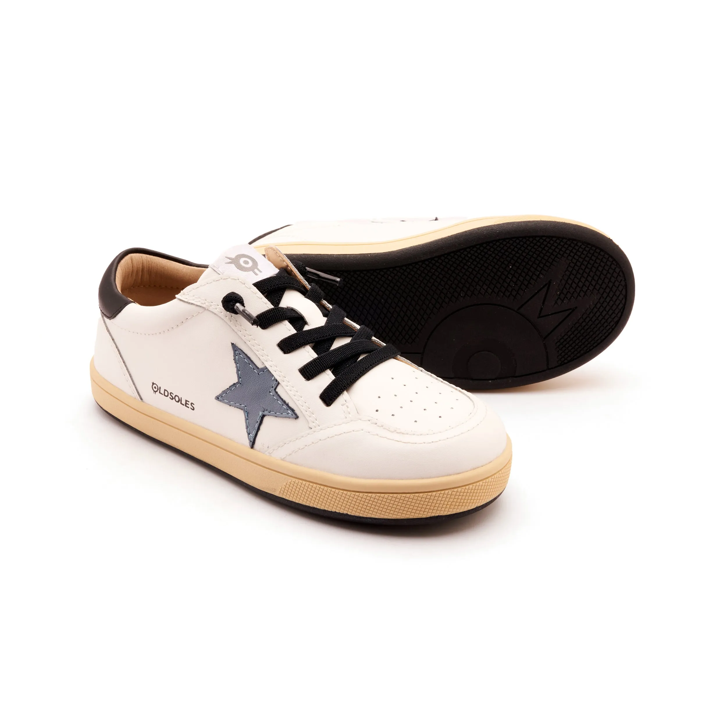 dark colors Old Soles Boy's and Girl's Platinum Runner Casual Shoes - Snow / Indigo / Black