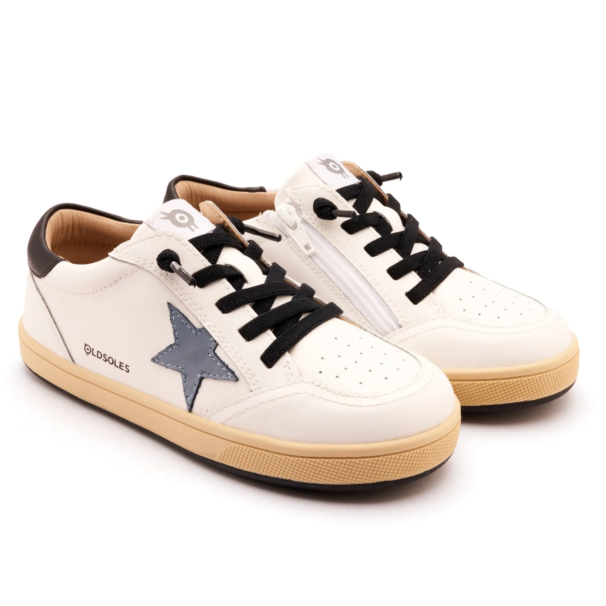 dark colors Old Soles Boy's and Girl's Platinum Runner Casual Shoes - Snow / Indigo / Black