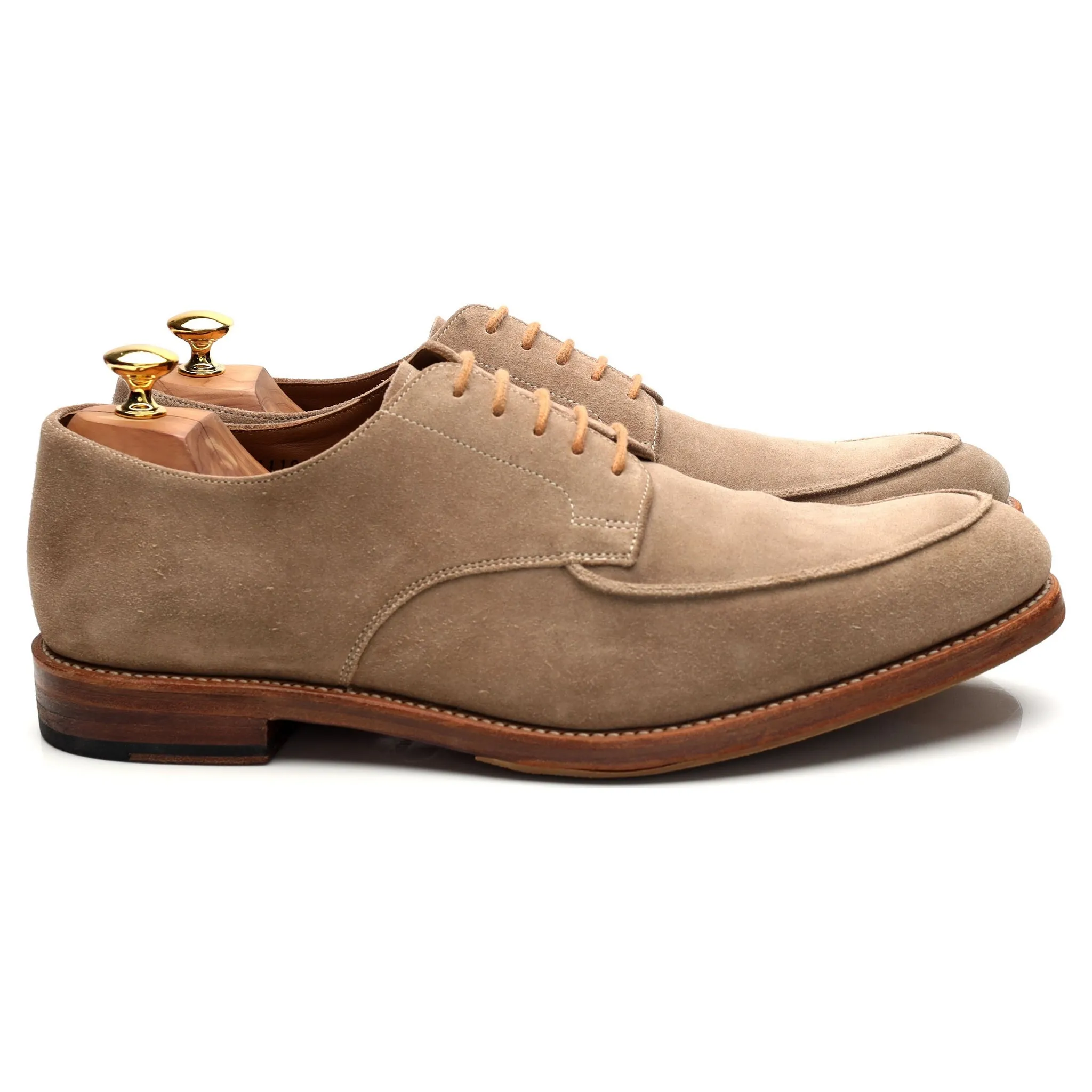 Weekend Trip Enhanced grip 'Dean' Beige Suede Apron Derby UK 12 F