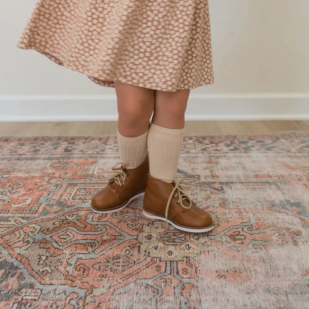 Desert Boot - Cognac Embroidered Kids